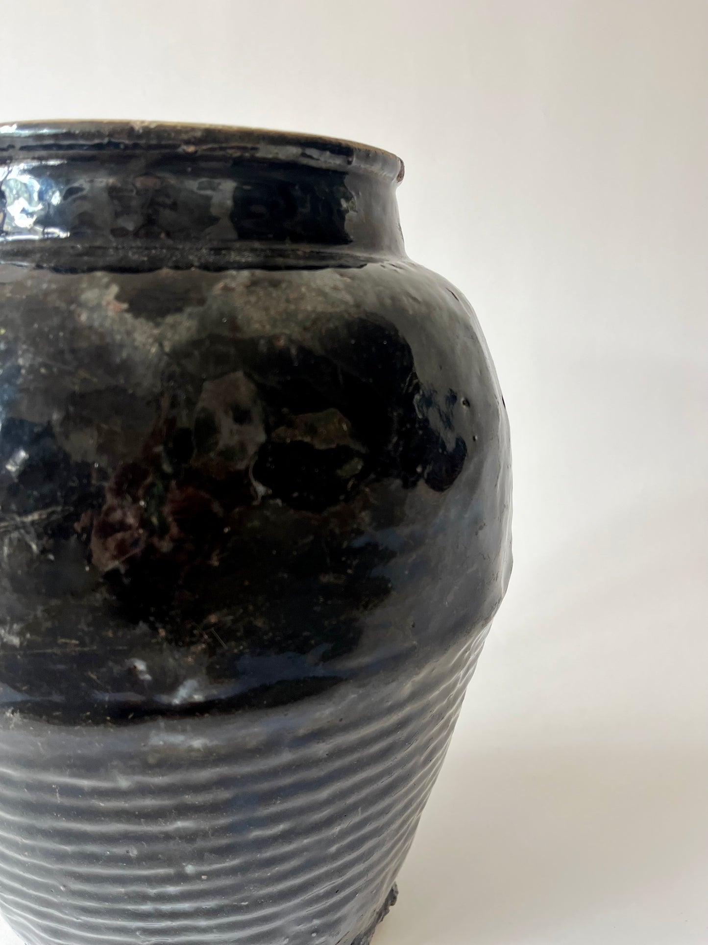 Antique Hand-Thrown Storage Jar