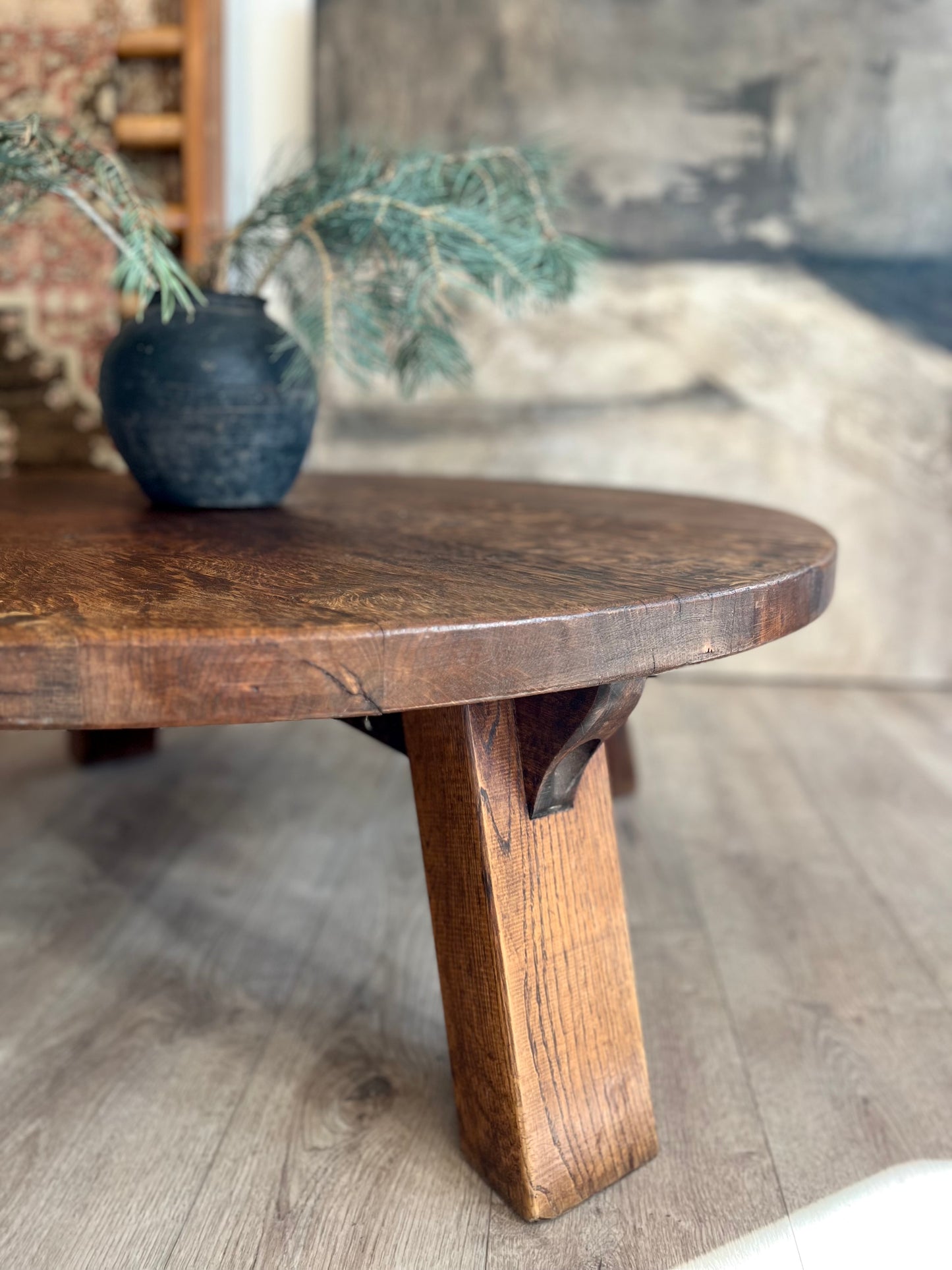 1970's Brutalist Oak Coffee Table from Denmark