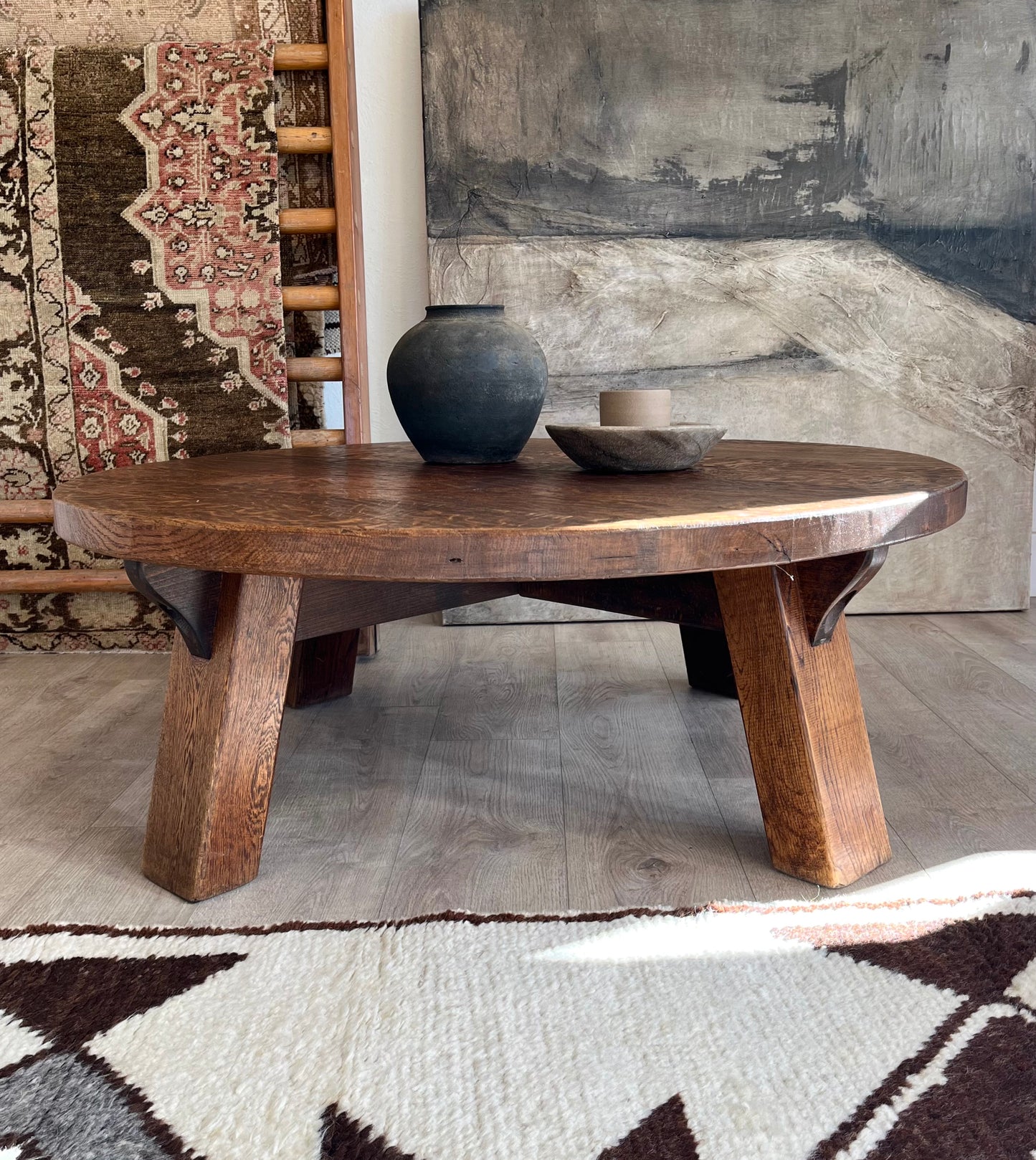 1970's Brutalist Oak Coffee Table from Denmark