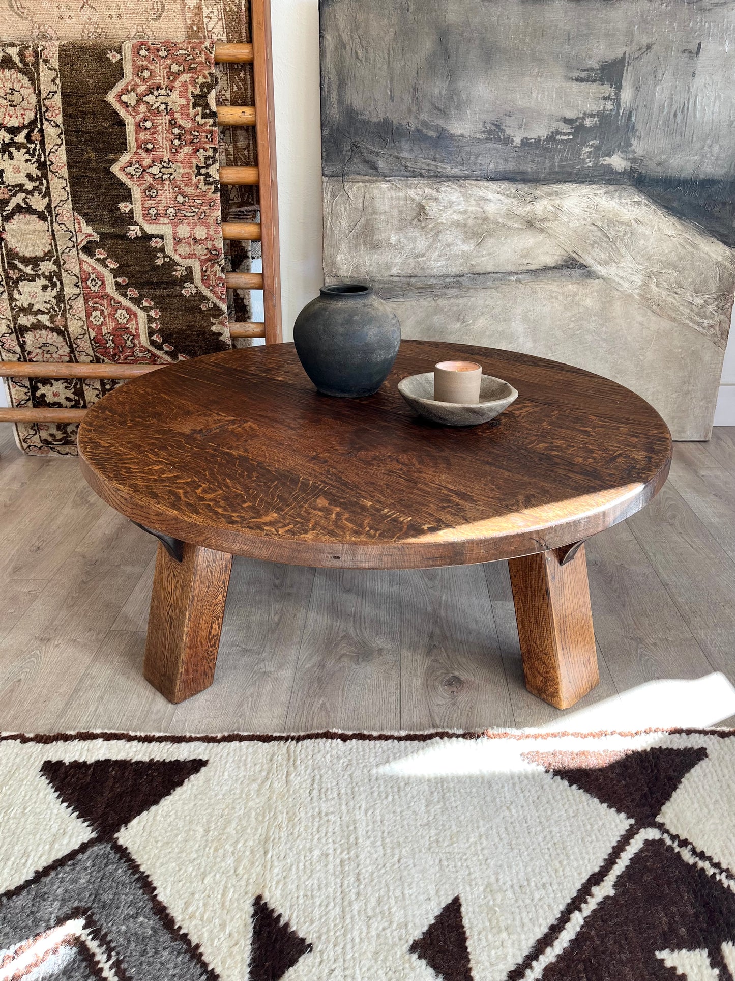 1970's Brutalist Oak Coffee Table from Denmark