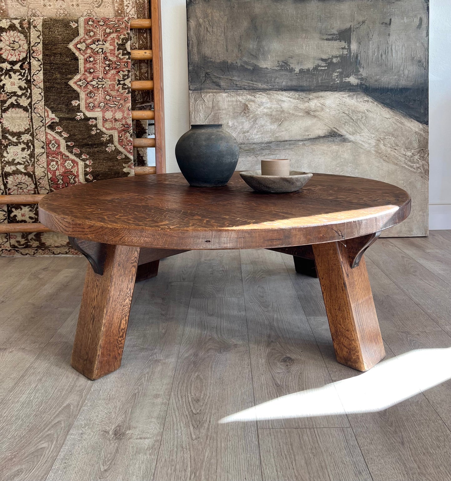 1970's Brutalist Oak Coffee Table from Denmark