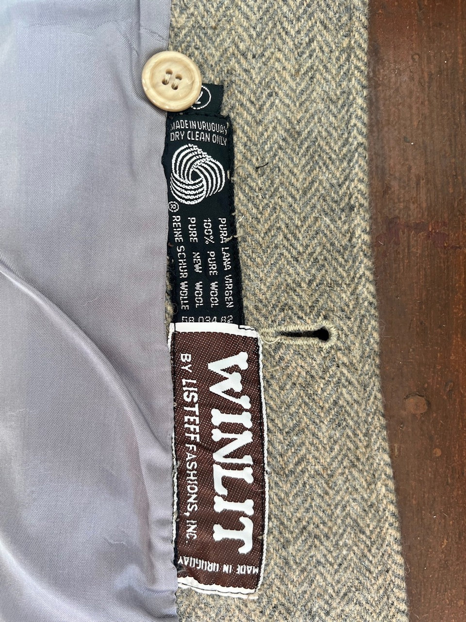 Vintage Herringbone Cropped Wool Blazer