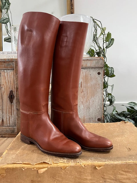 Vintage Army Navy Leather Riding Boots