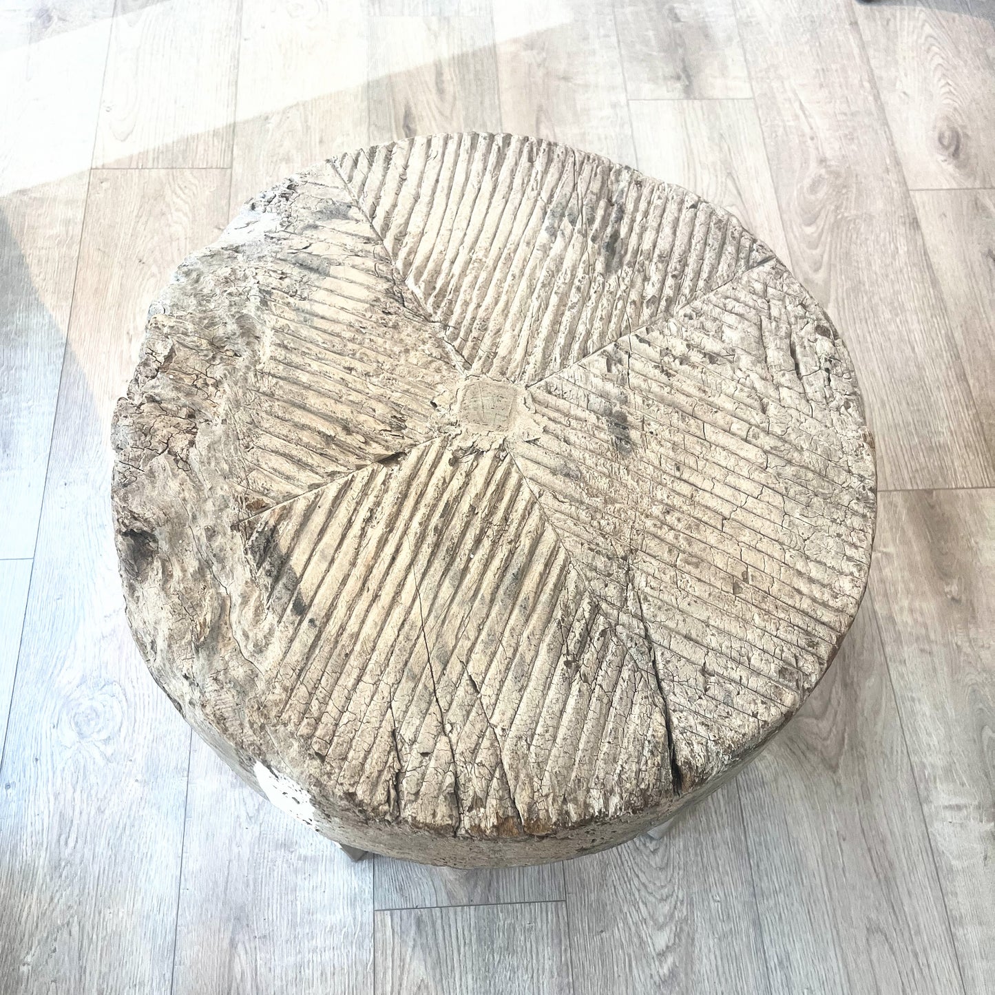 Vintage Grinder Wheel Side Table Med