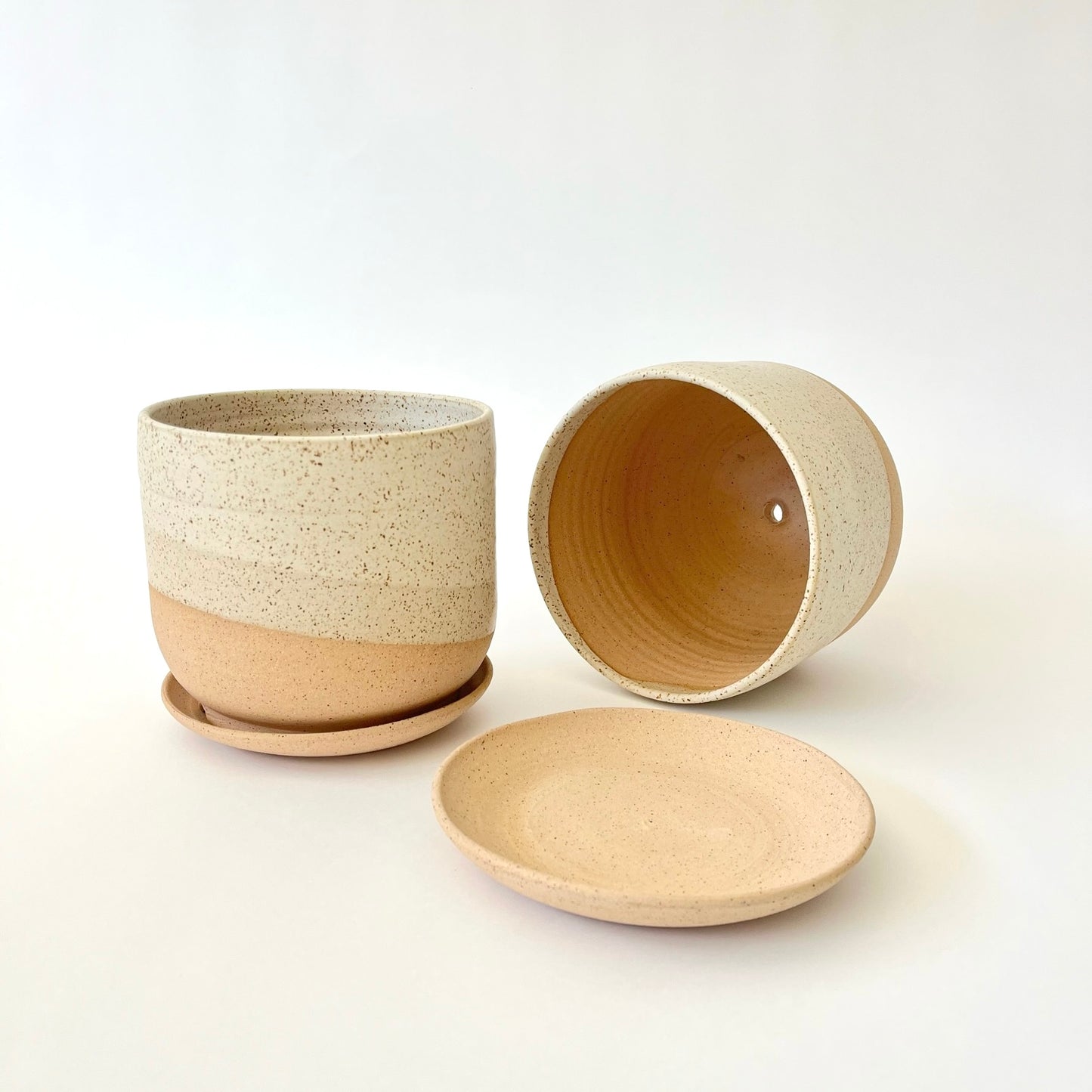 Lrg Handmade Ceramic Planter Sand