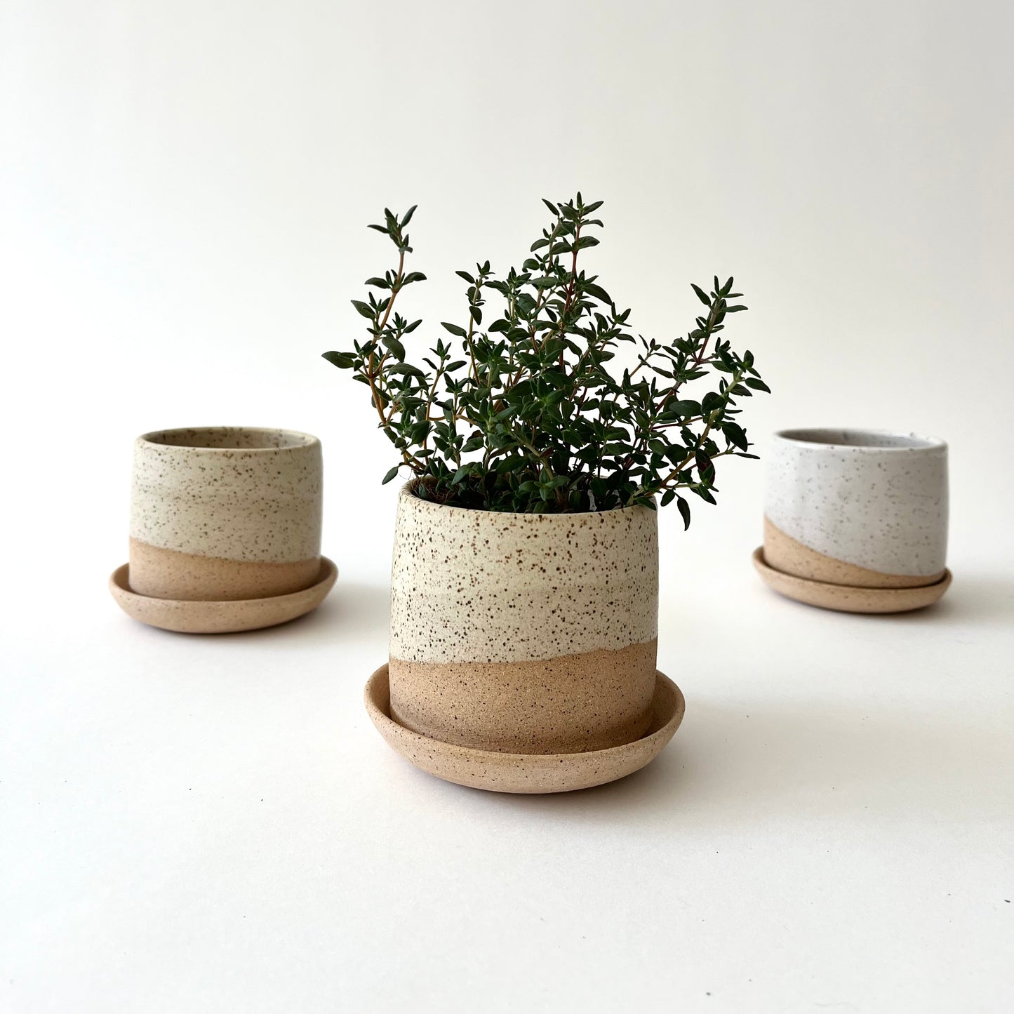 Sm Handmade Ceramic Planter w/Saucer