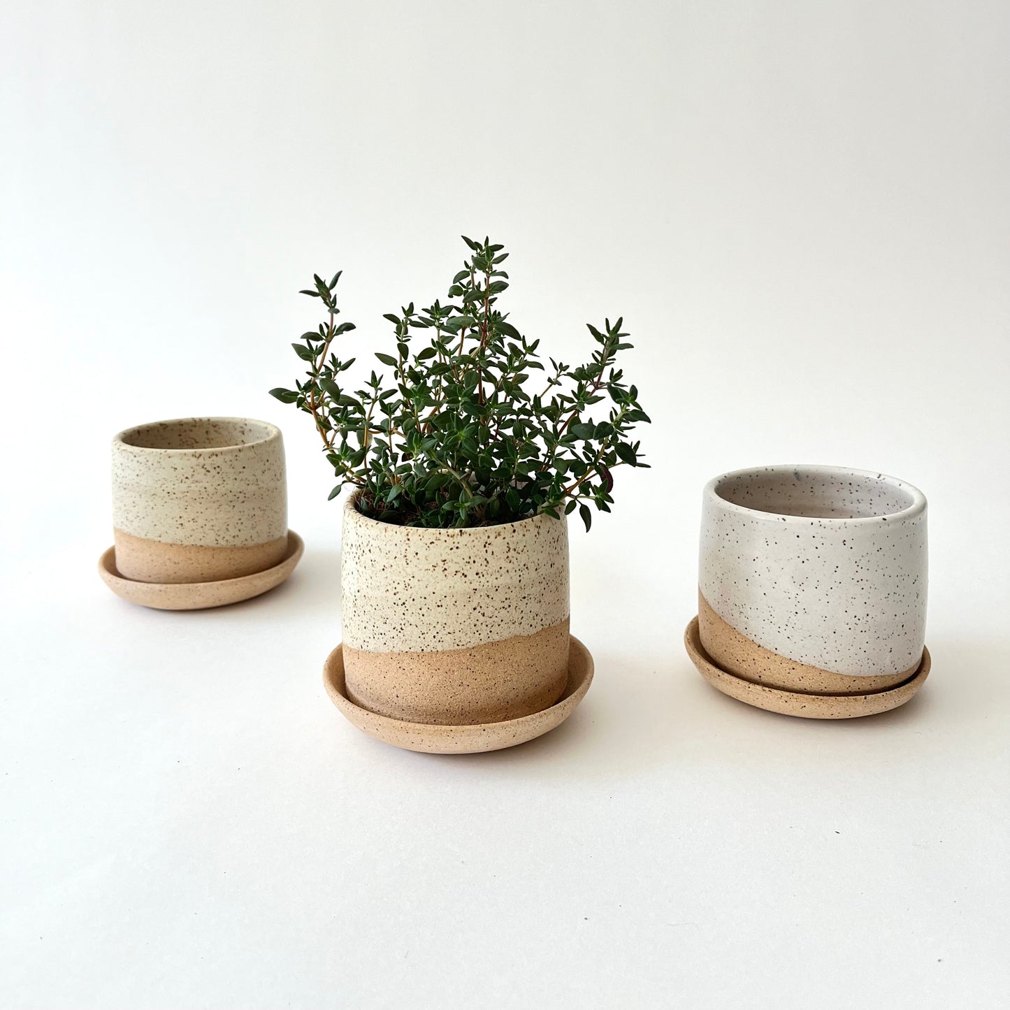 Sm Handmade Ceramic Planter w/Saucer