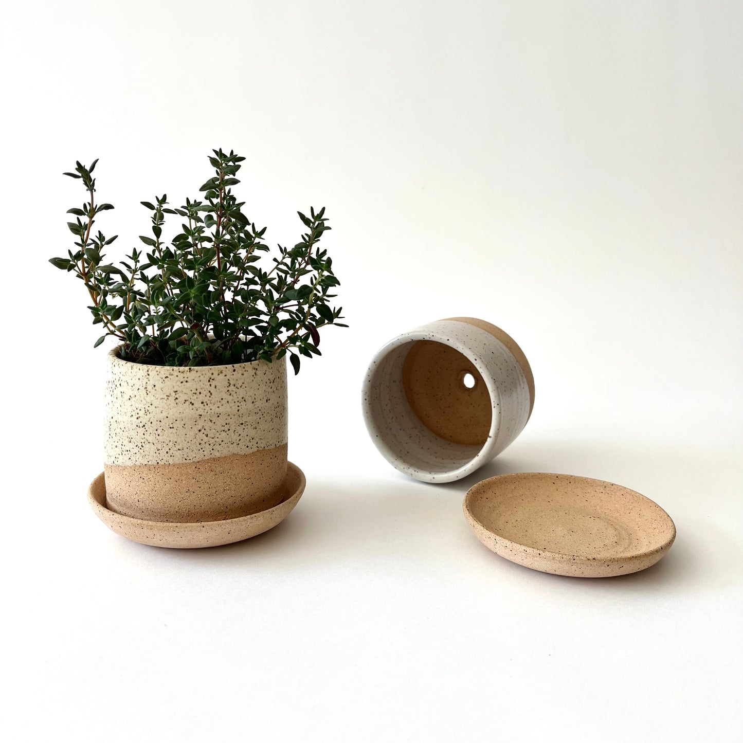 Sm Handmade Ceramic Planter w/Saucer