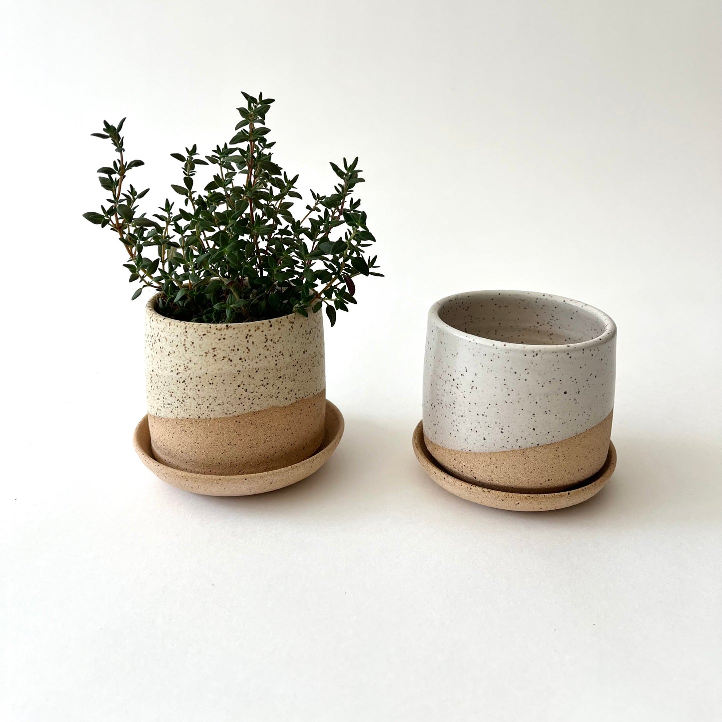 Sm Handmade Ceramic Planter w/Saucer