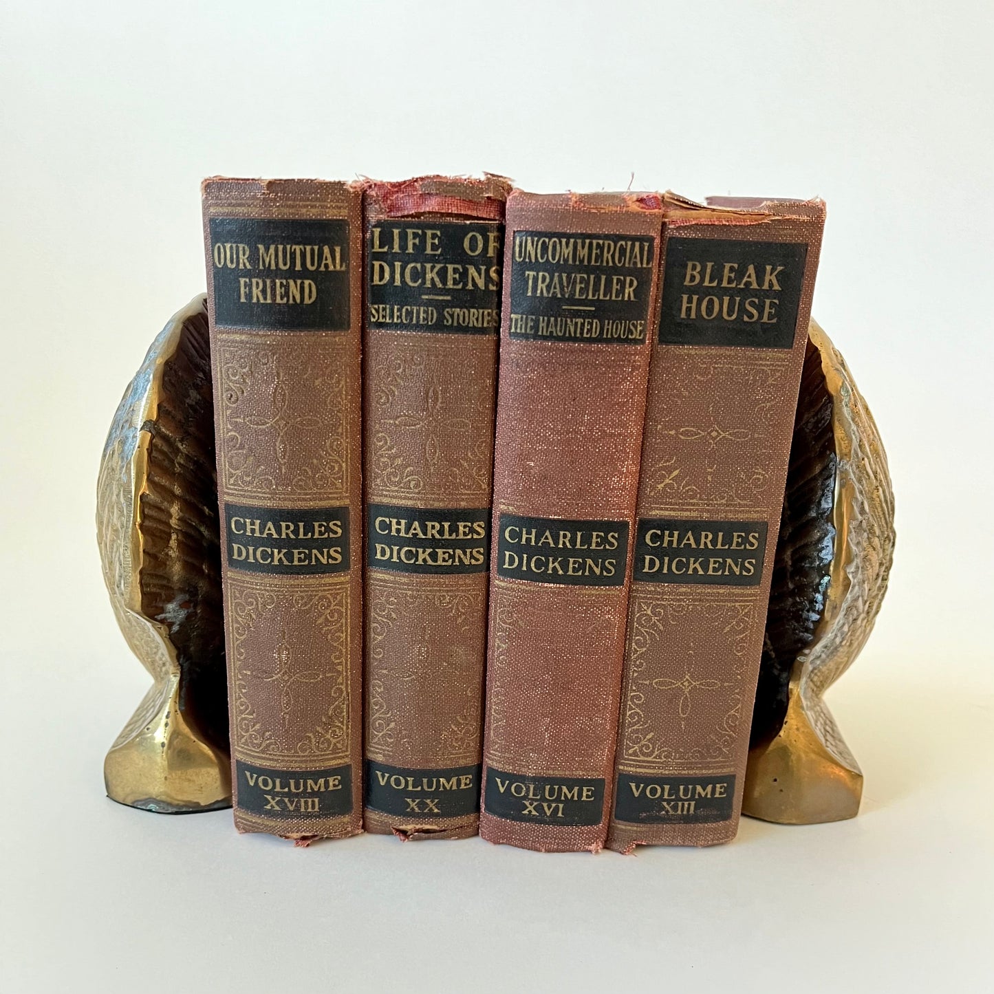 Vintage Brass Shell Book Ends