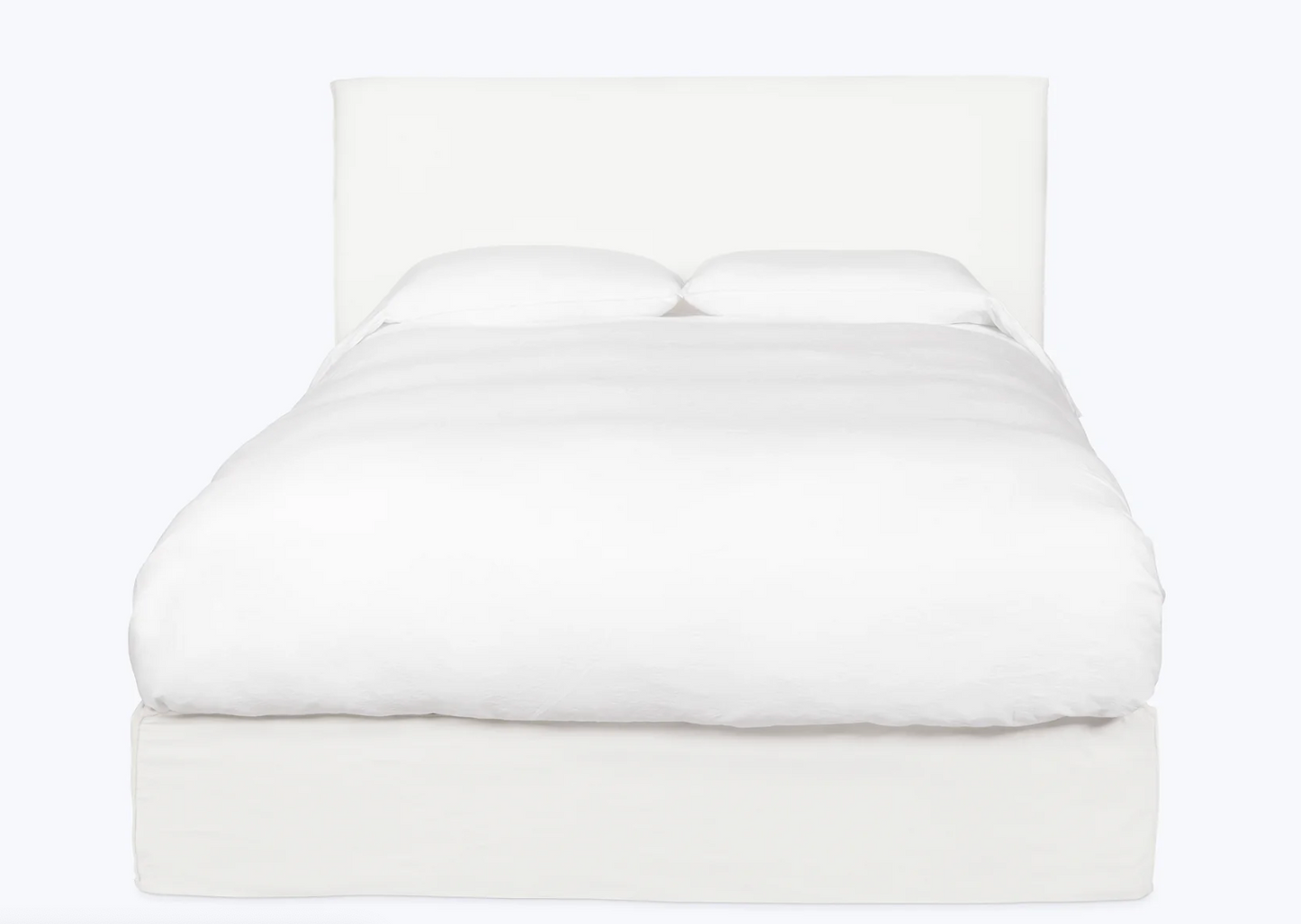 April Linen Slip Covered Queen Bed