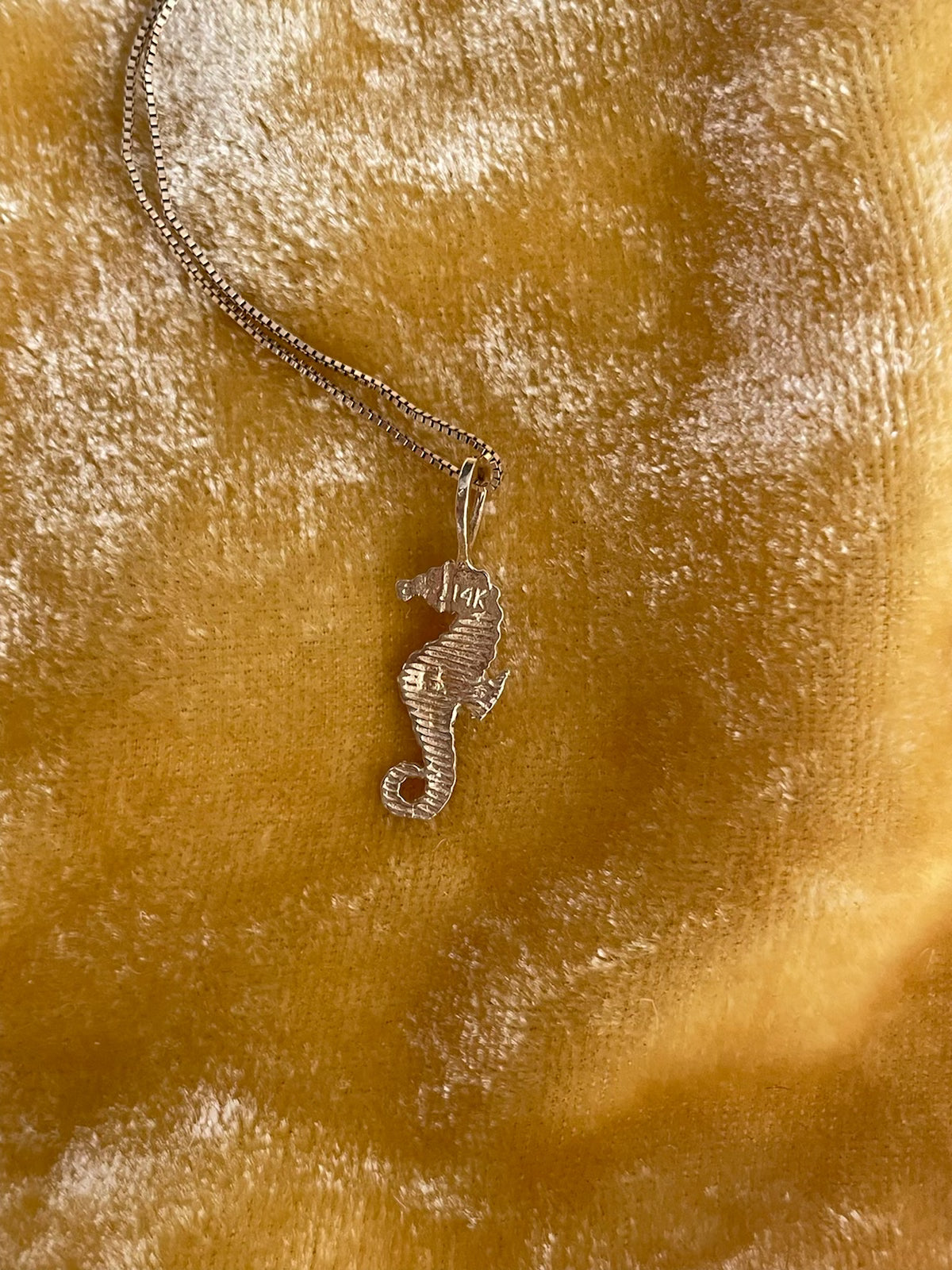 Vintage 14k Gold Seahorse on 14k Gold Chain