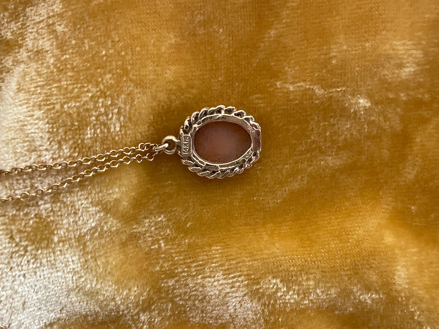 Vintage 14K Cameo on 14k Chain