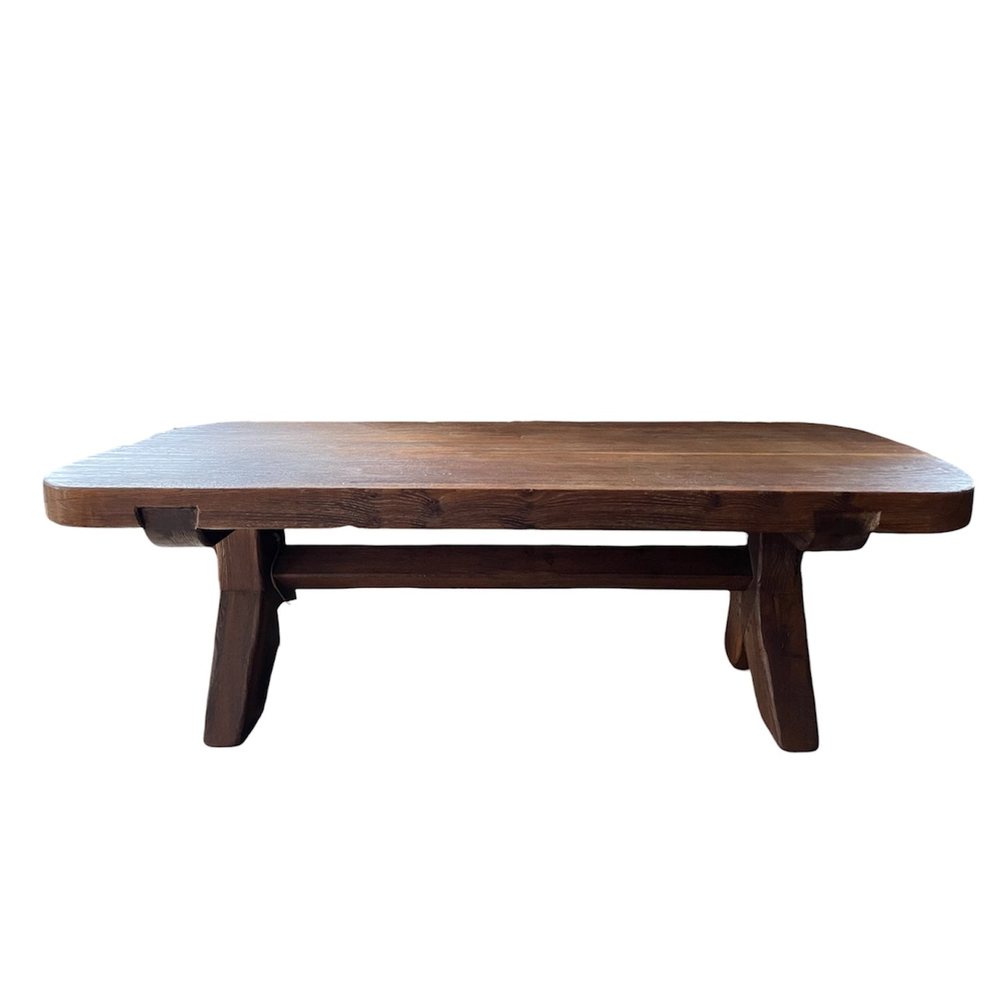 Vintage Rustic Trestle Leg Coffee Table