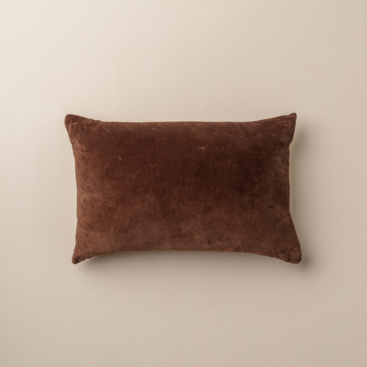 Linen Velvet Chocolate Lumbar Pillow 16x24