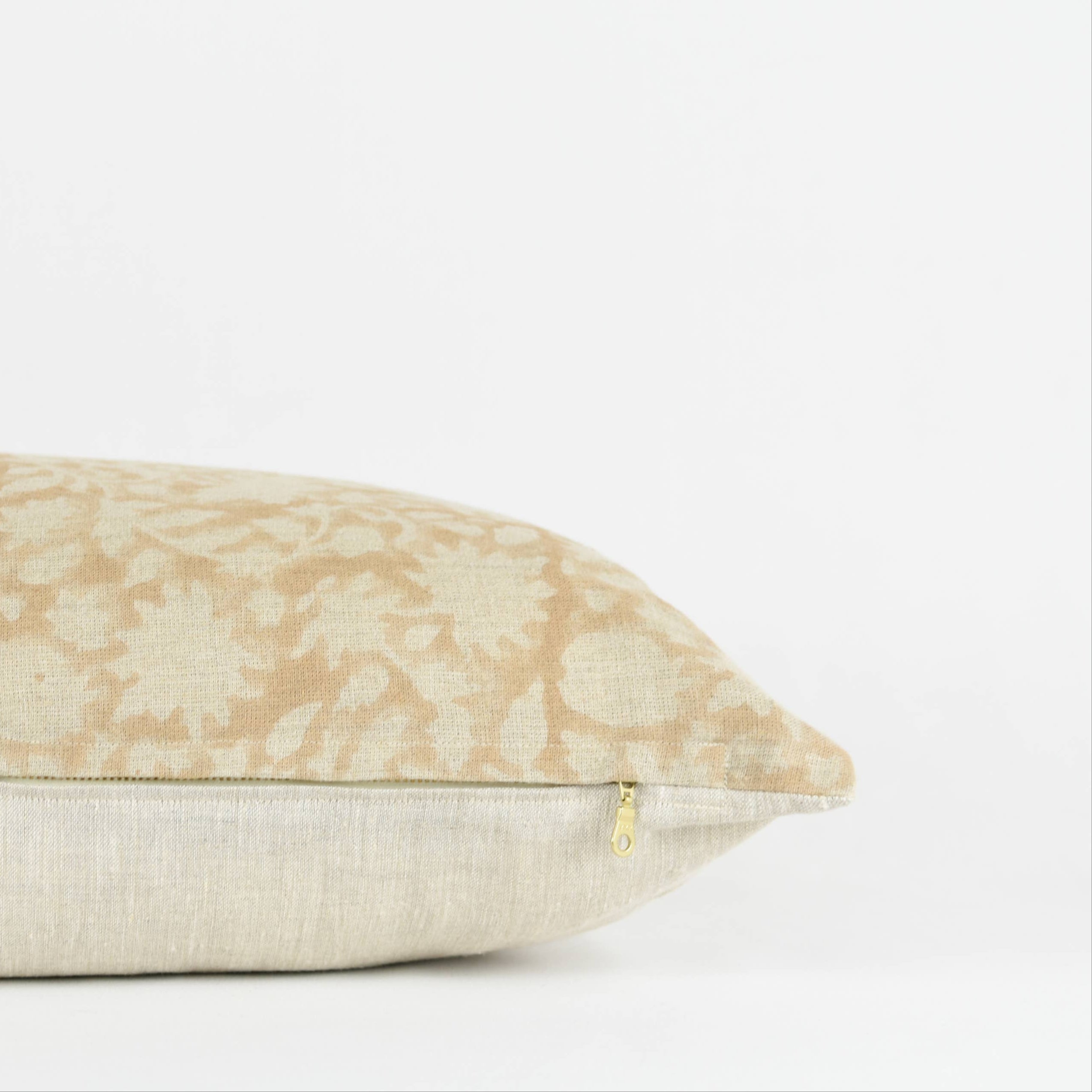 Neutral Block Print Linen Pillow 20x20