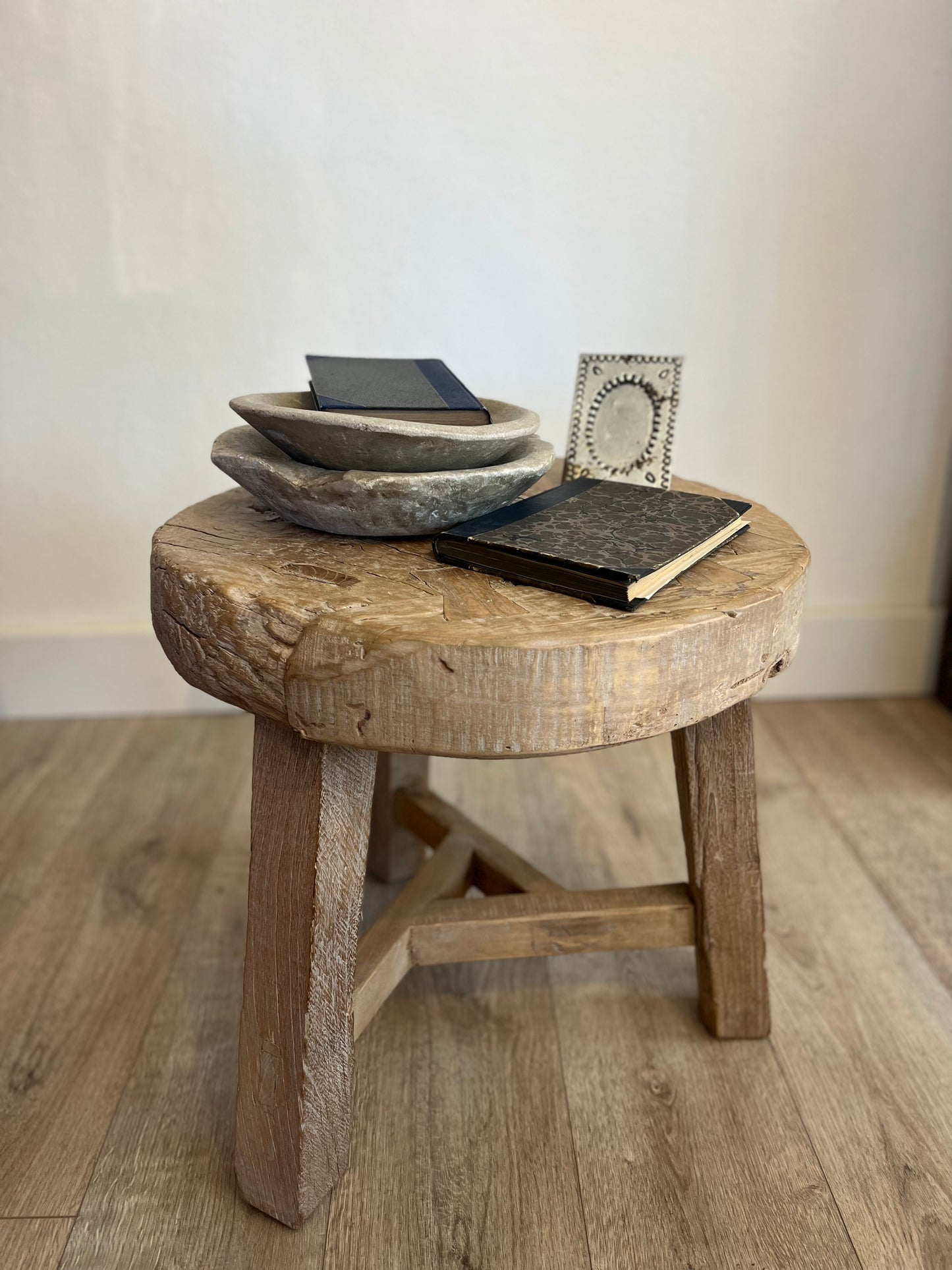 Vintage Wheel Table on Pedestal