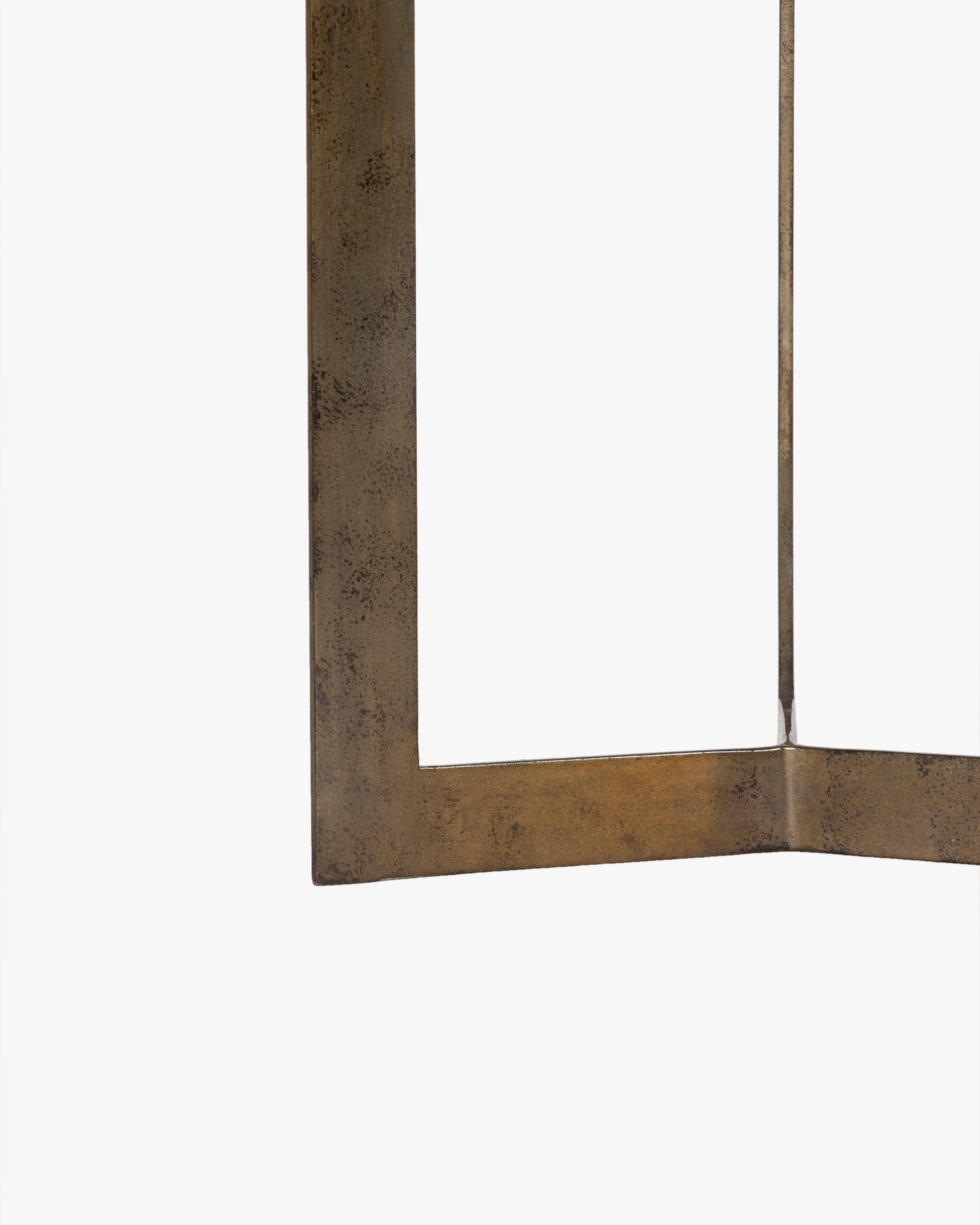 Marble and Antiqued Brass Side Table