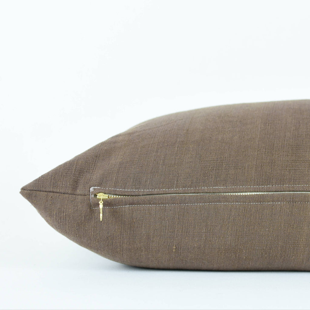 Warm Cocoa Woven Cotton Pillow 20x20