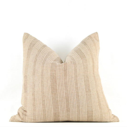 Beige with Brown/Cream Stripe Pillow 22x22