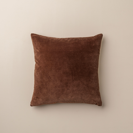 Linen Velvet Chocolate Square Pillow 20x20