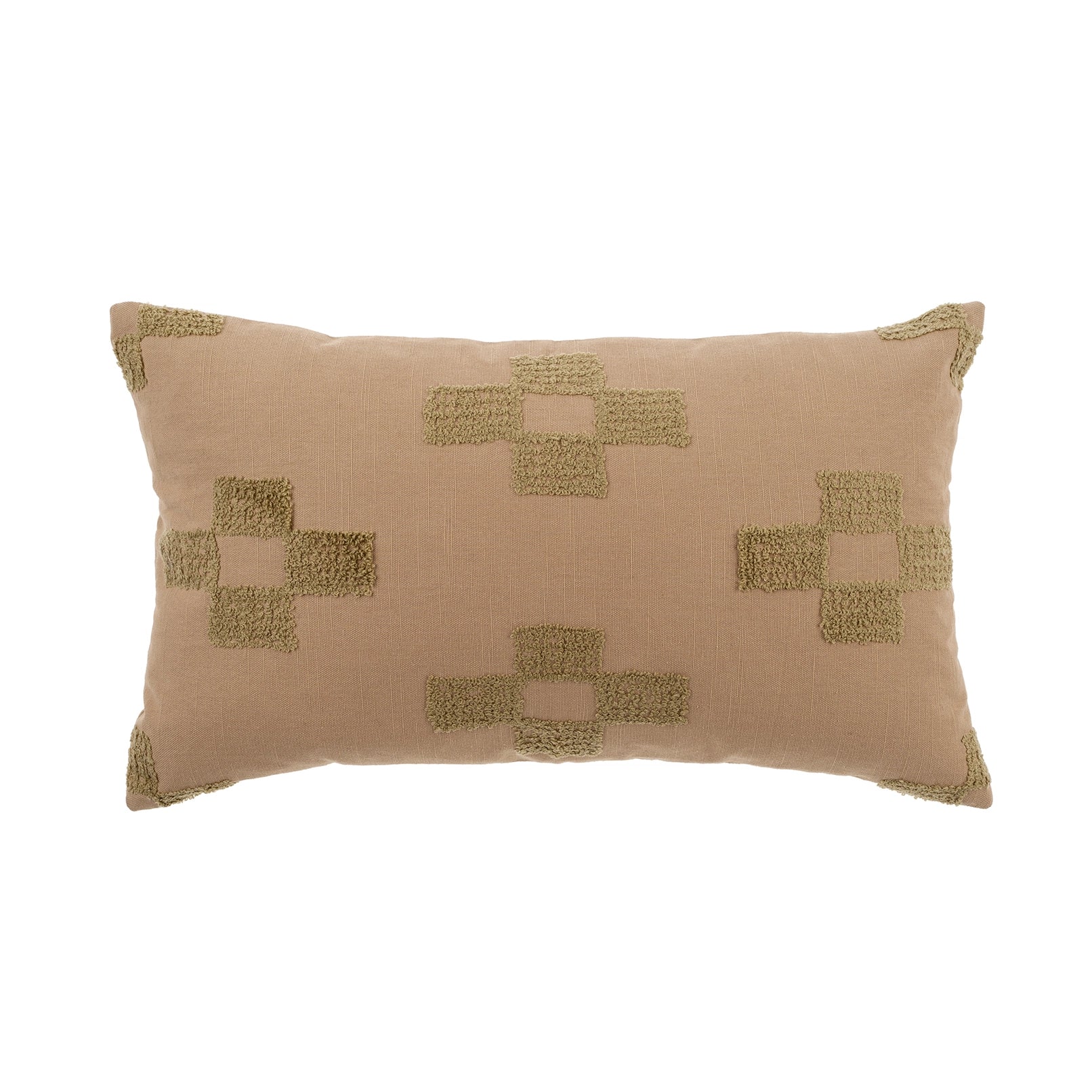 Textured Moss Boucle Lumbar Pillow