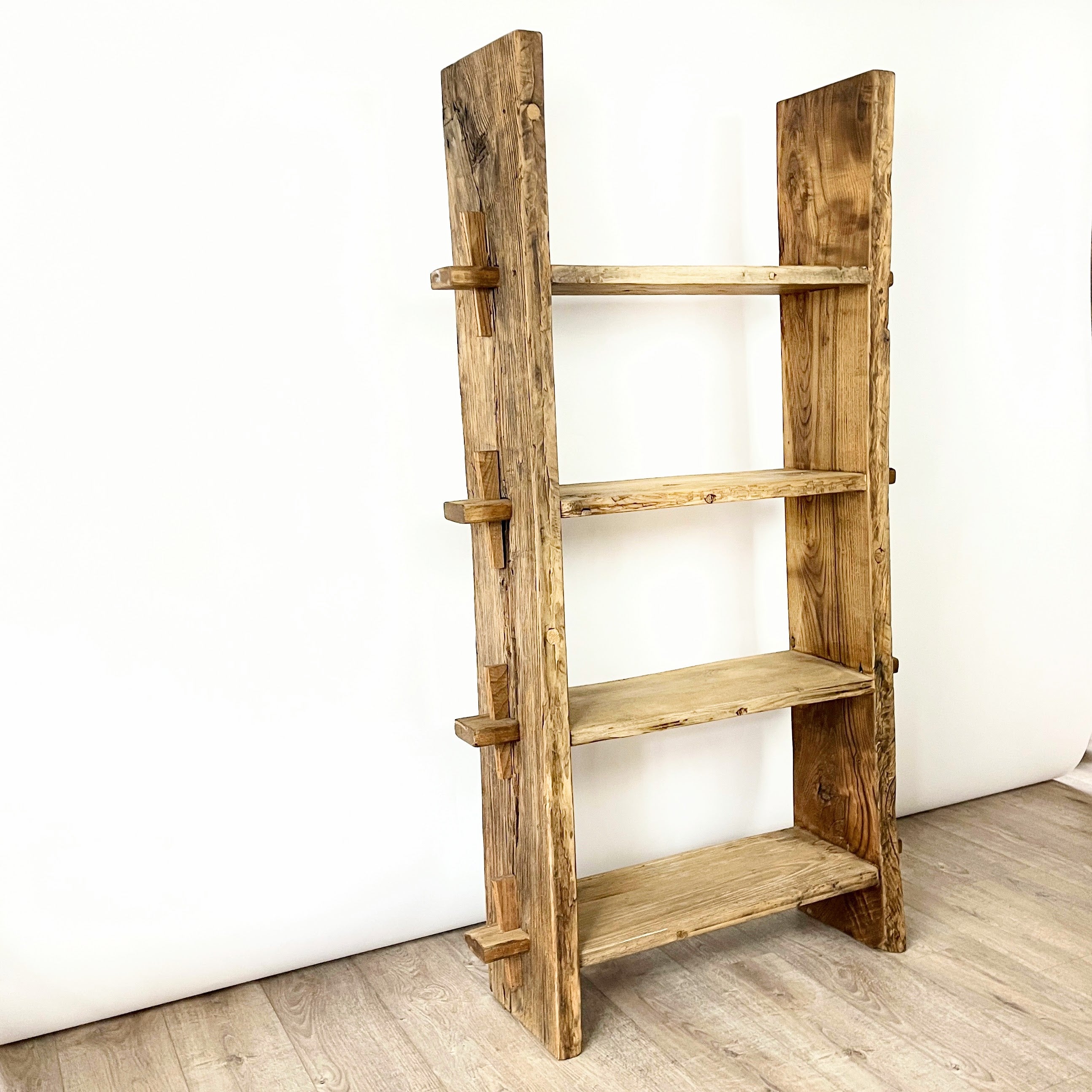 Sculptural Handcrafted Wood Bookcase