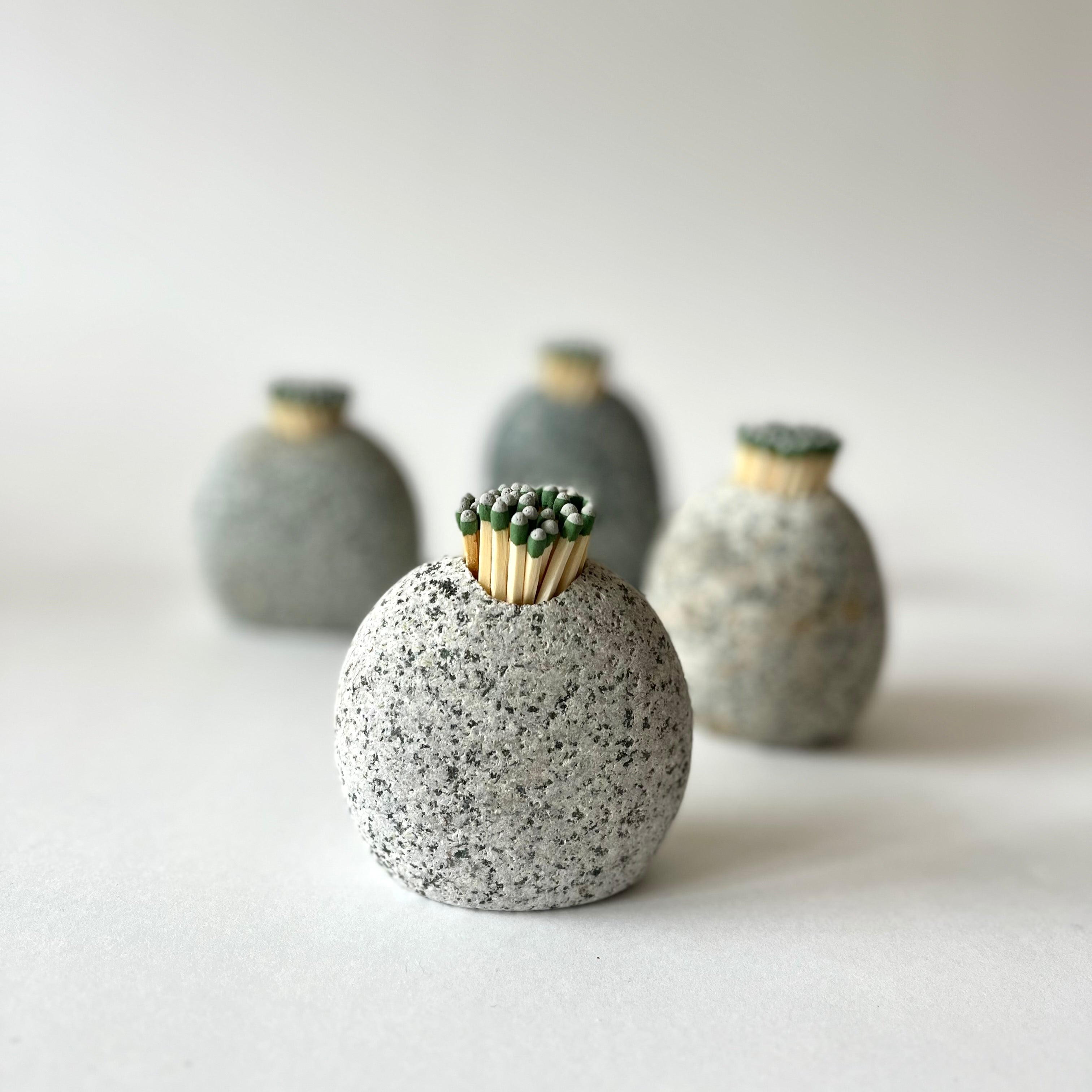 Handcrafted Stone Match Holder