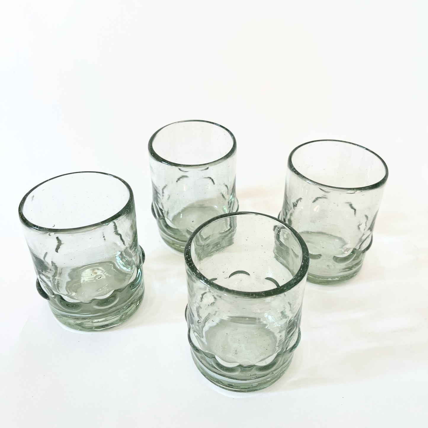 S/4 Handblown Bubble Glass Tumblers