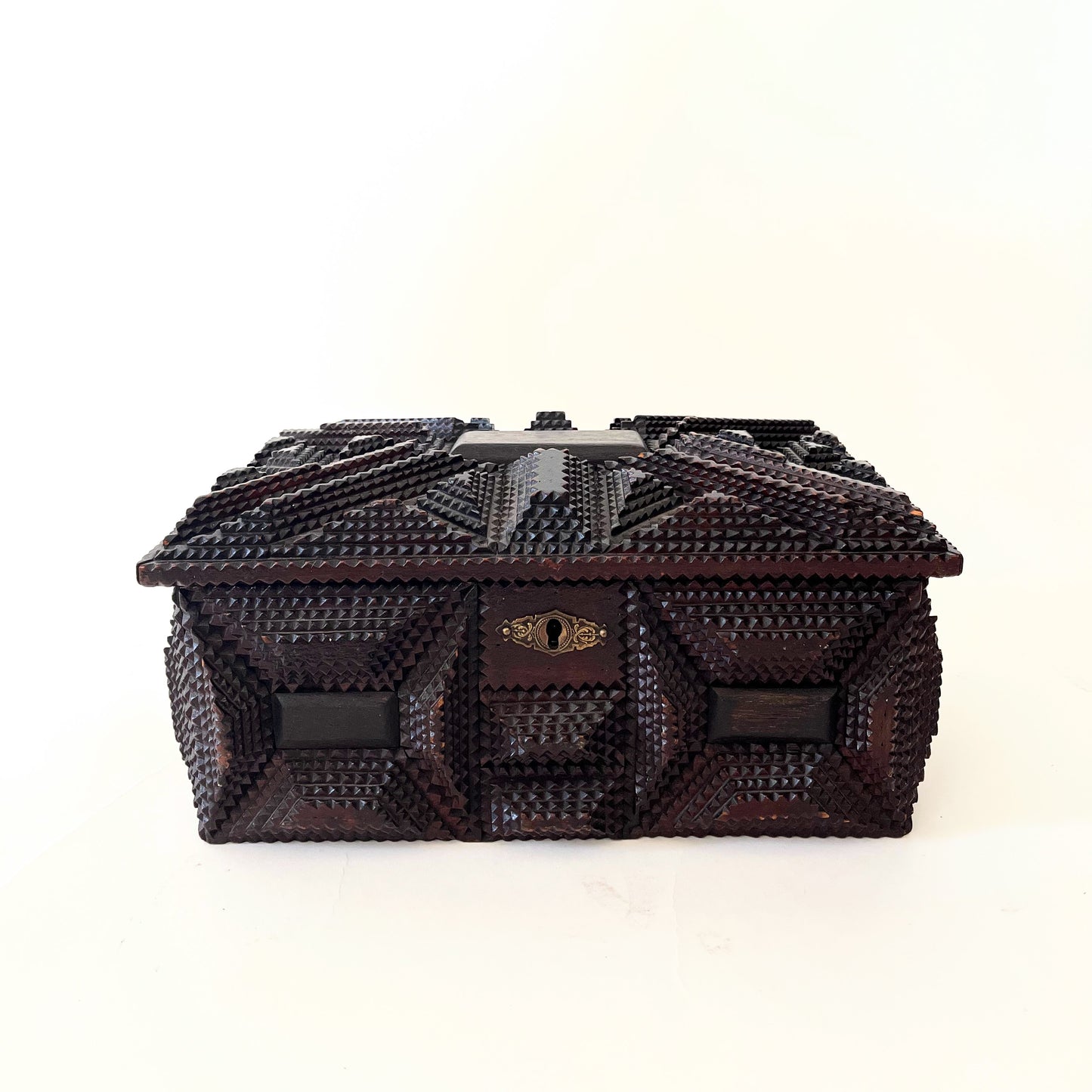 Antique Folk Art Tramp Art Box