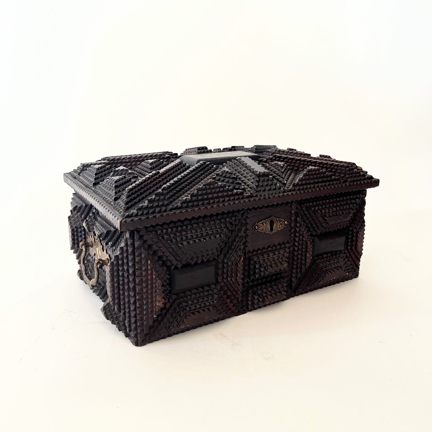 Antique Folk Art Tramp Art Box