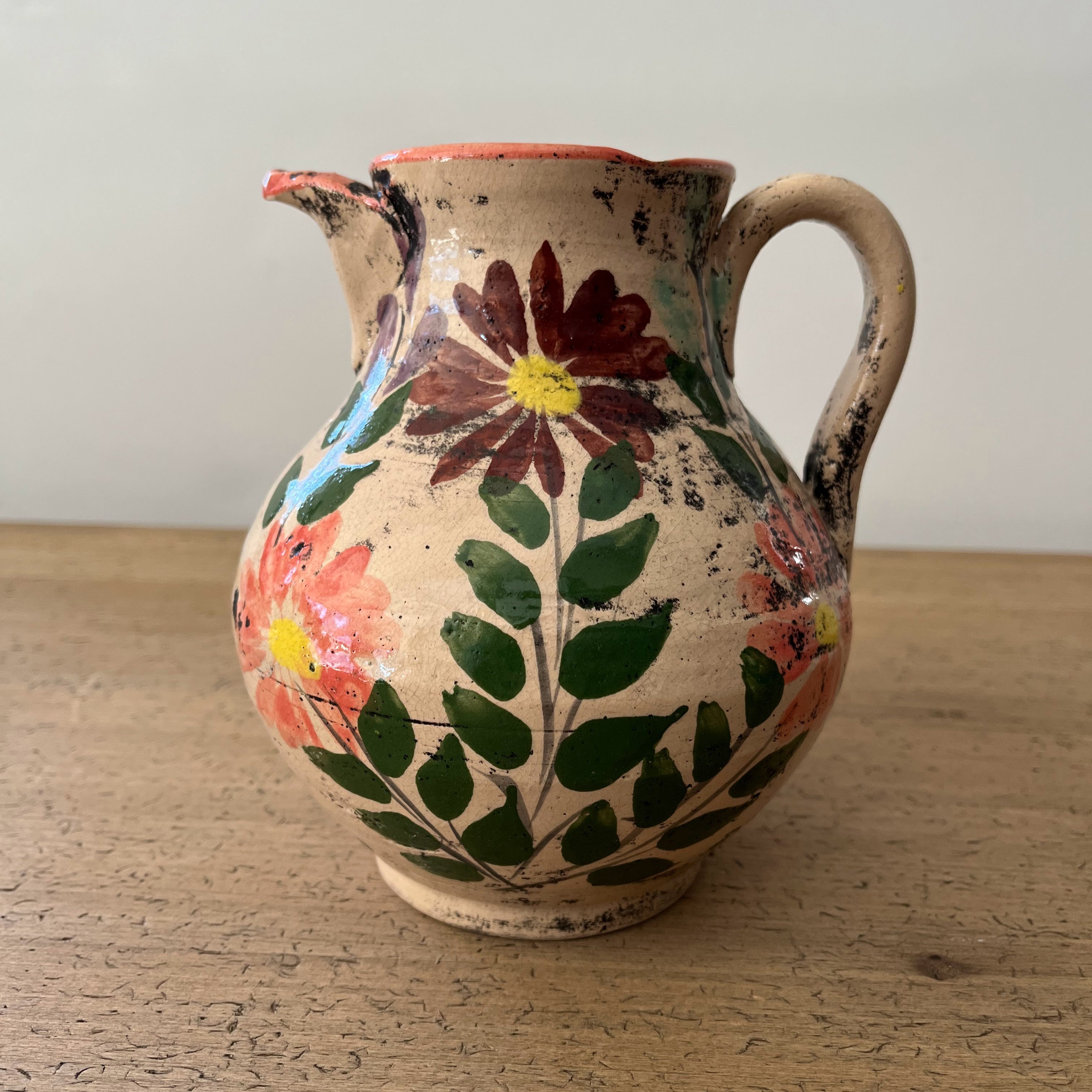 Vintage Guatemalan Pottery Water Jug