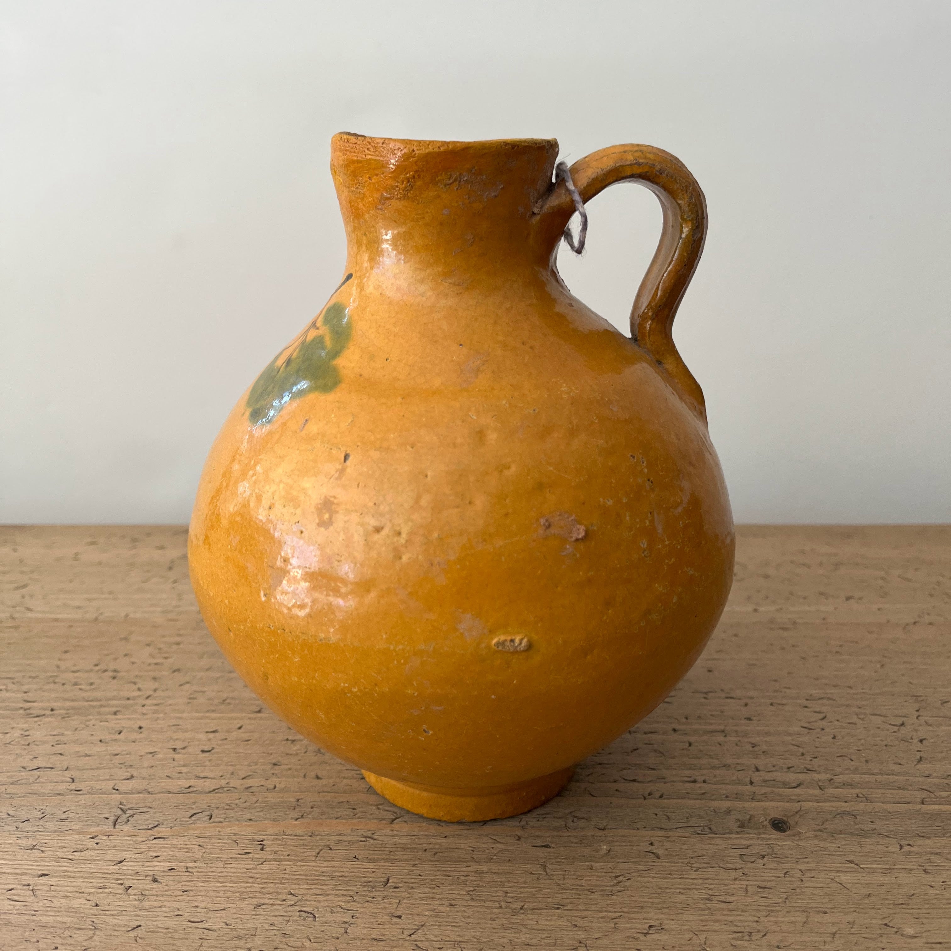 Vintage Guatemalan Ochre Pottery Water Jug