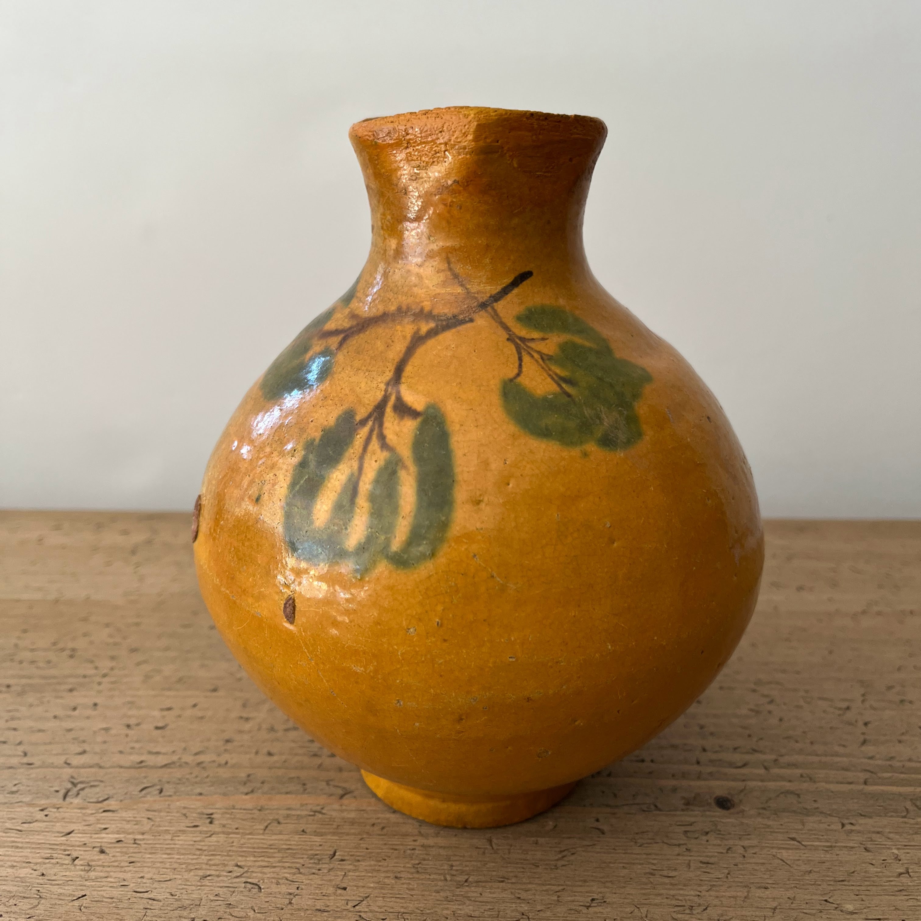 Vintage Guatemalan Ochre Pottery Water Jug