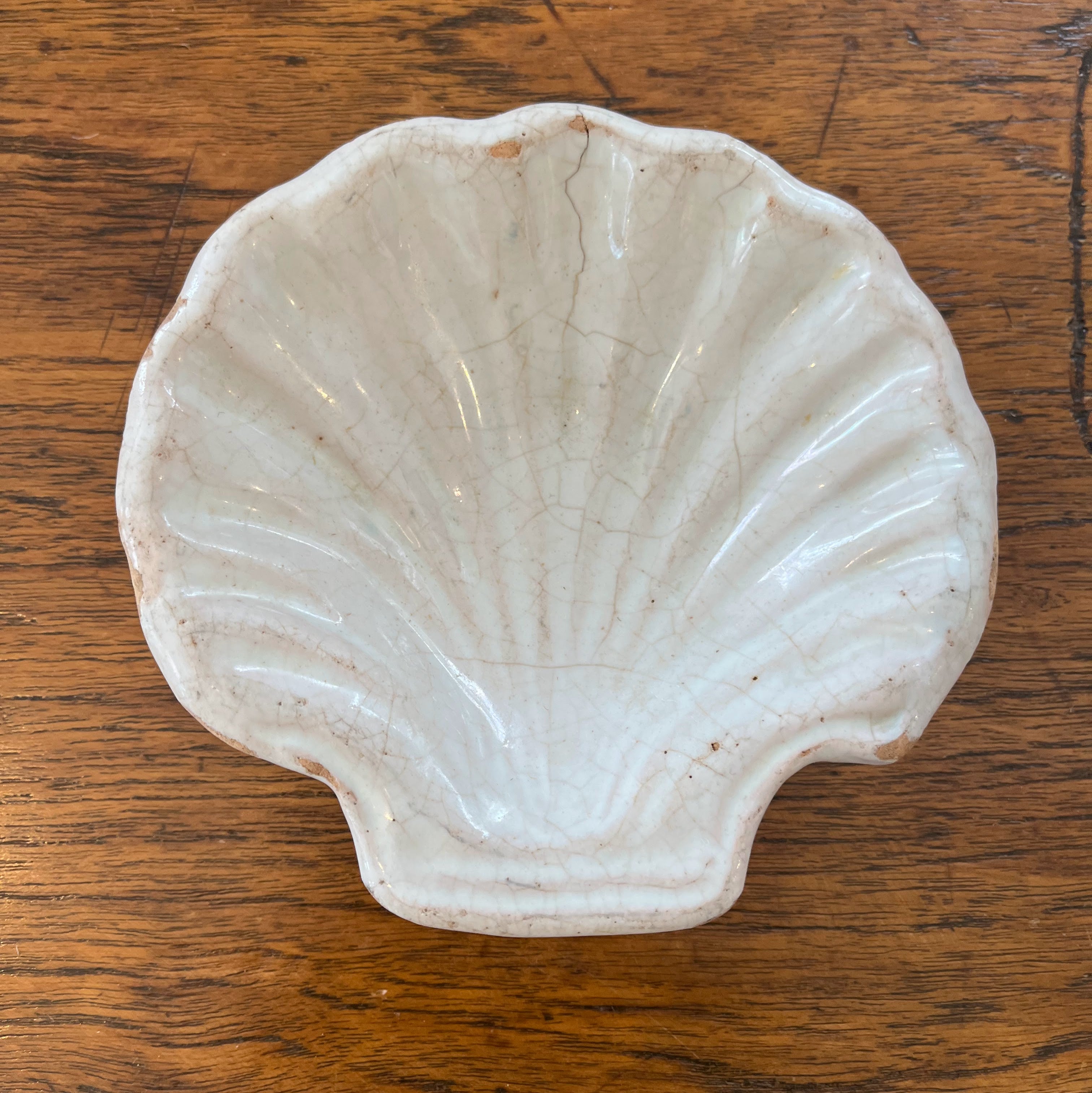Antique French Ceramic Shell Dessert Mold