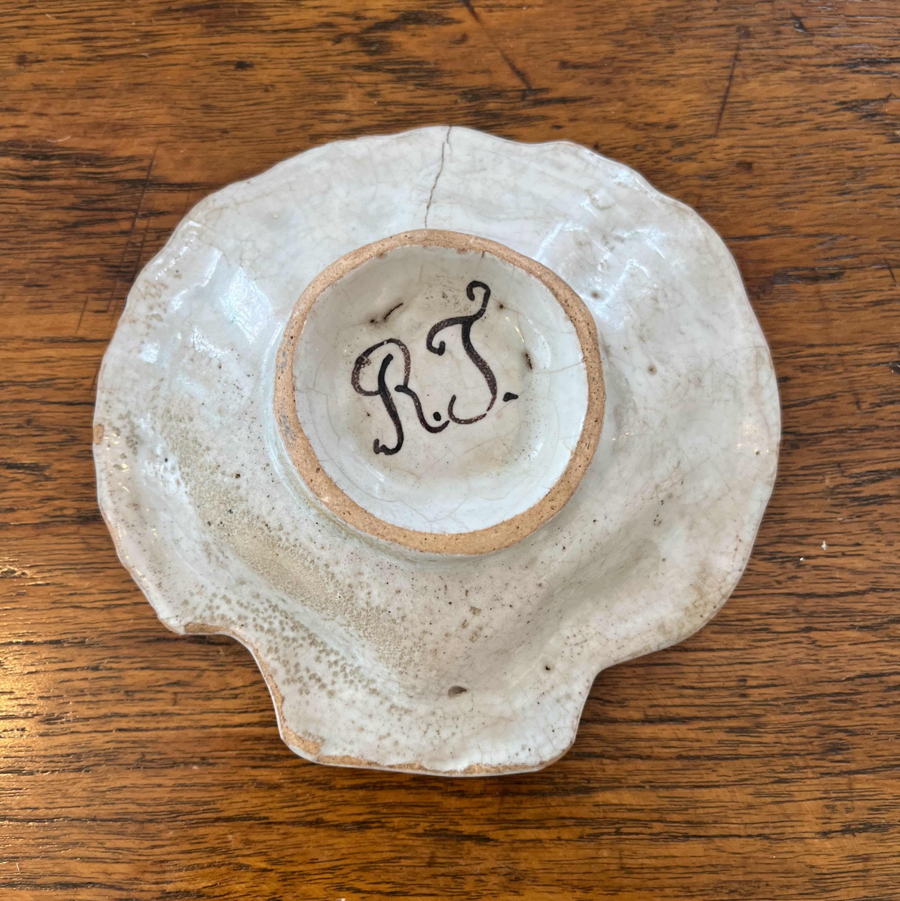 Antique French Ceramic Shell Dessert Mold