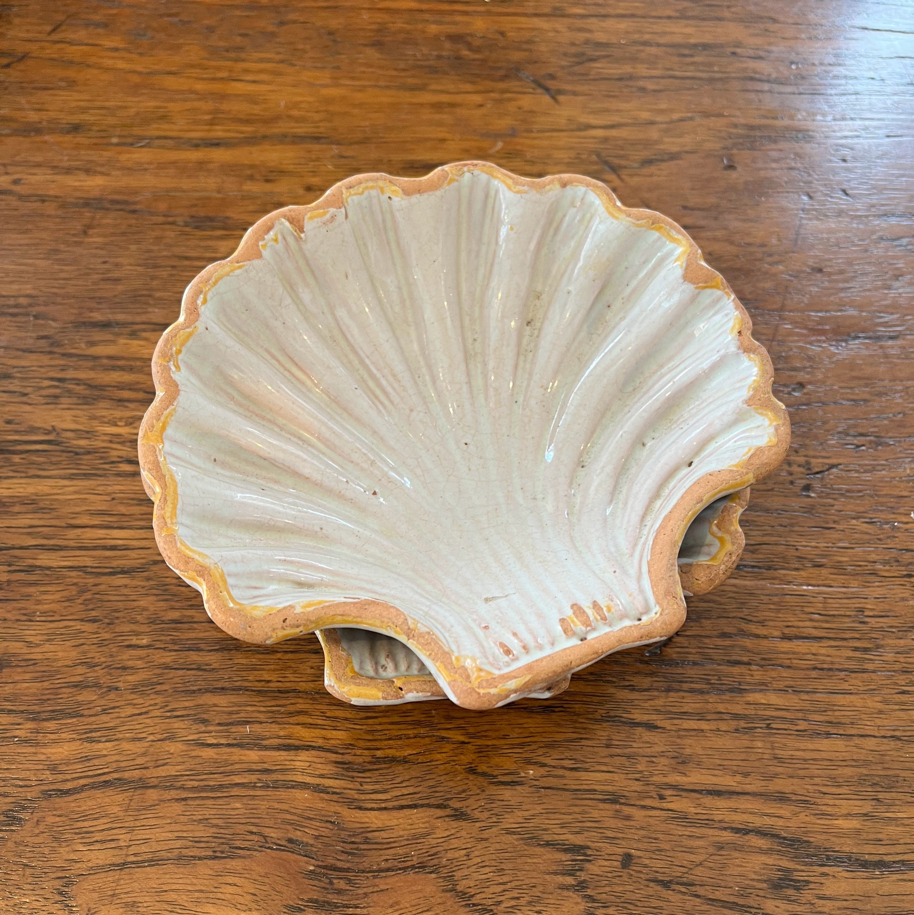 Antique French Ceramic Shell Dessert Mold