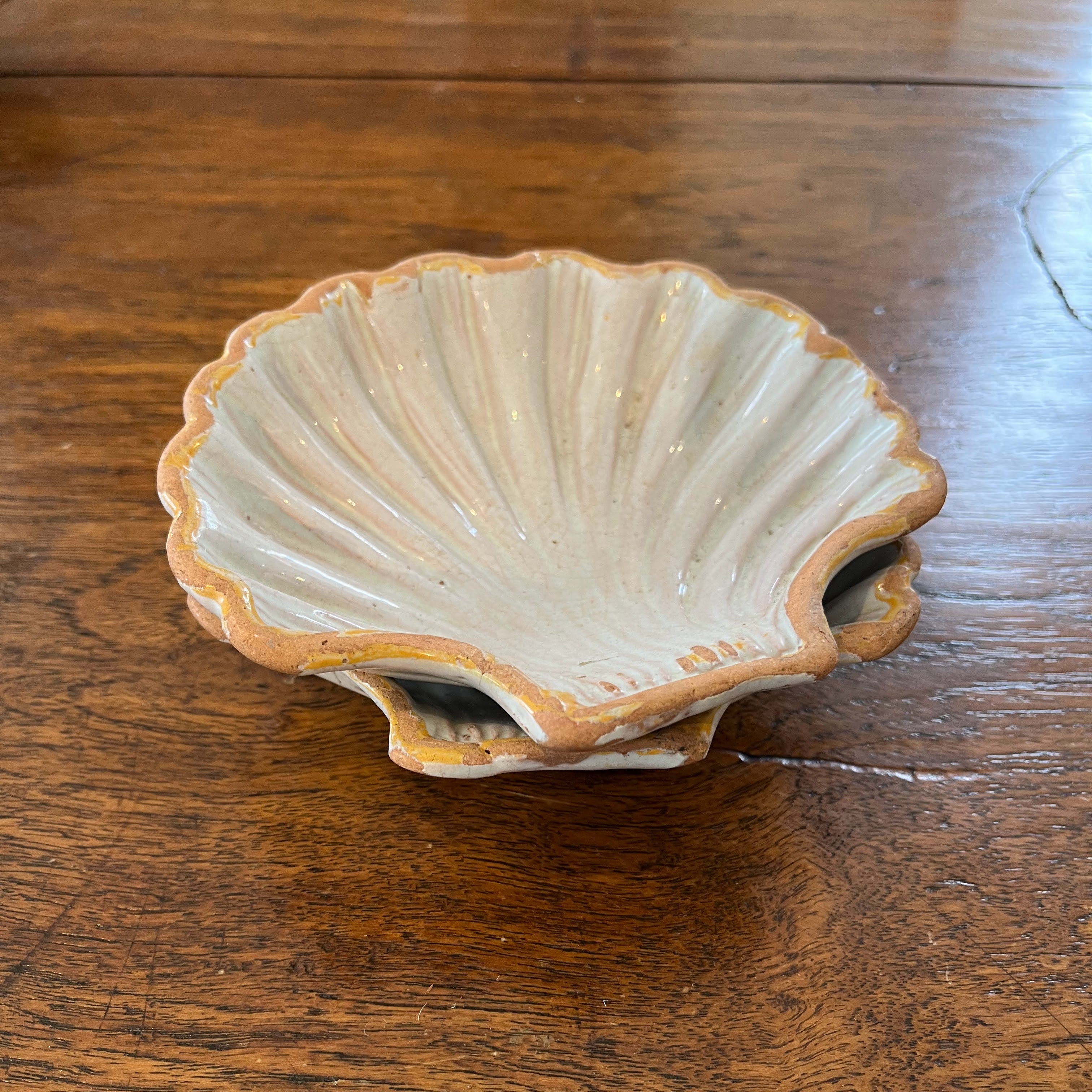 Antique French Ceramic Shell Dessert Mold