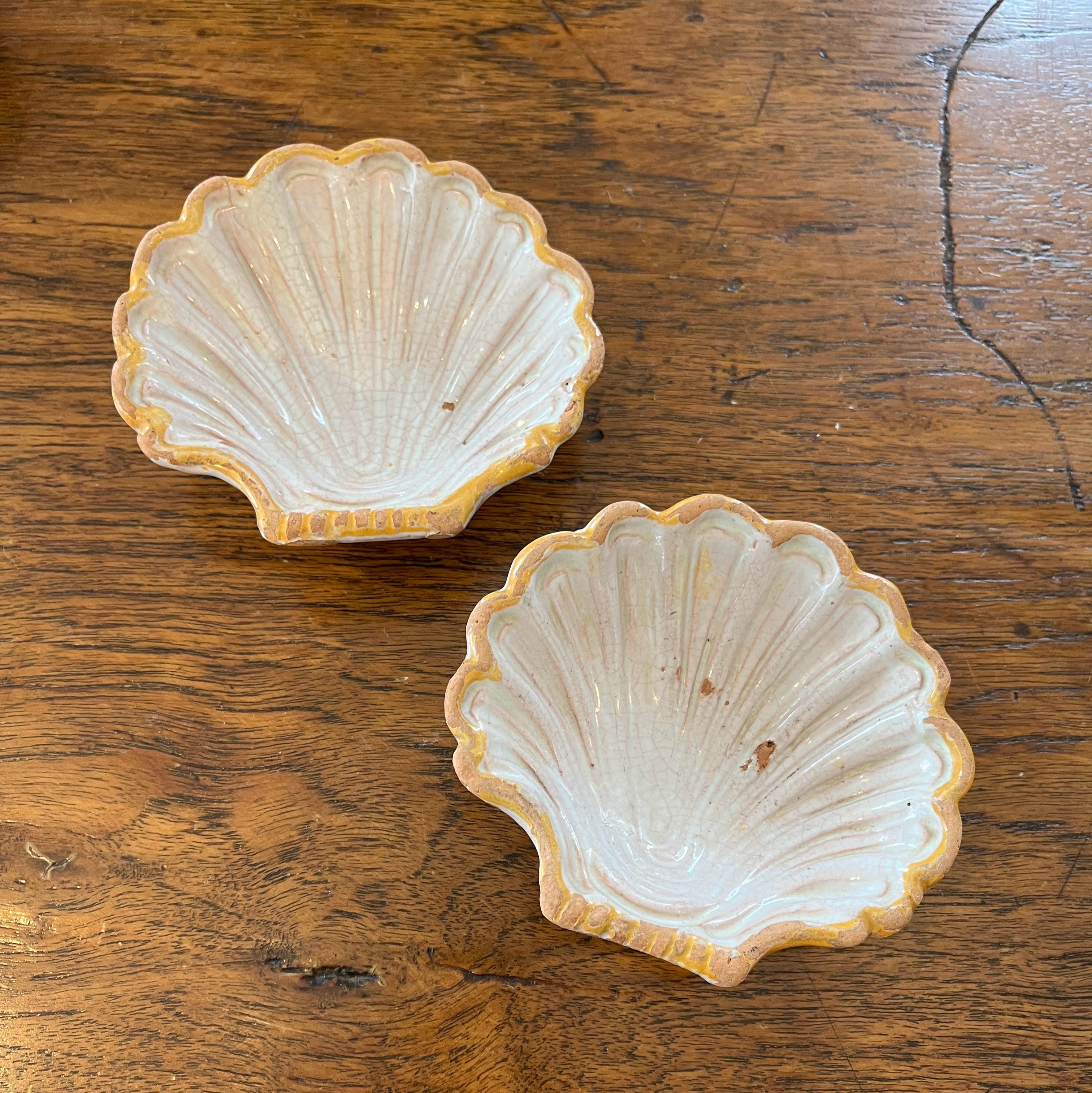 Antique French Ceramic Shell Dessert Mold