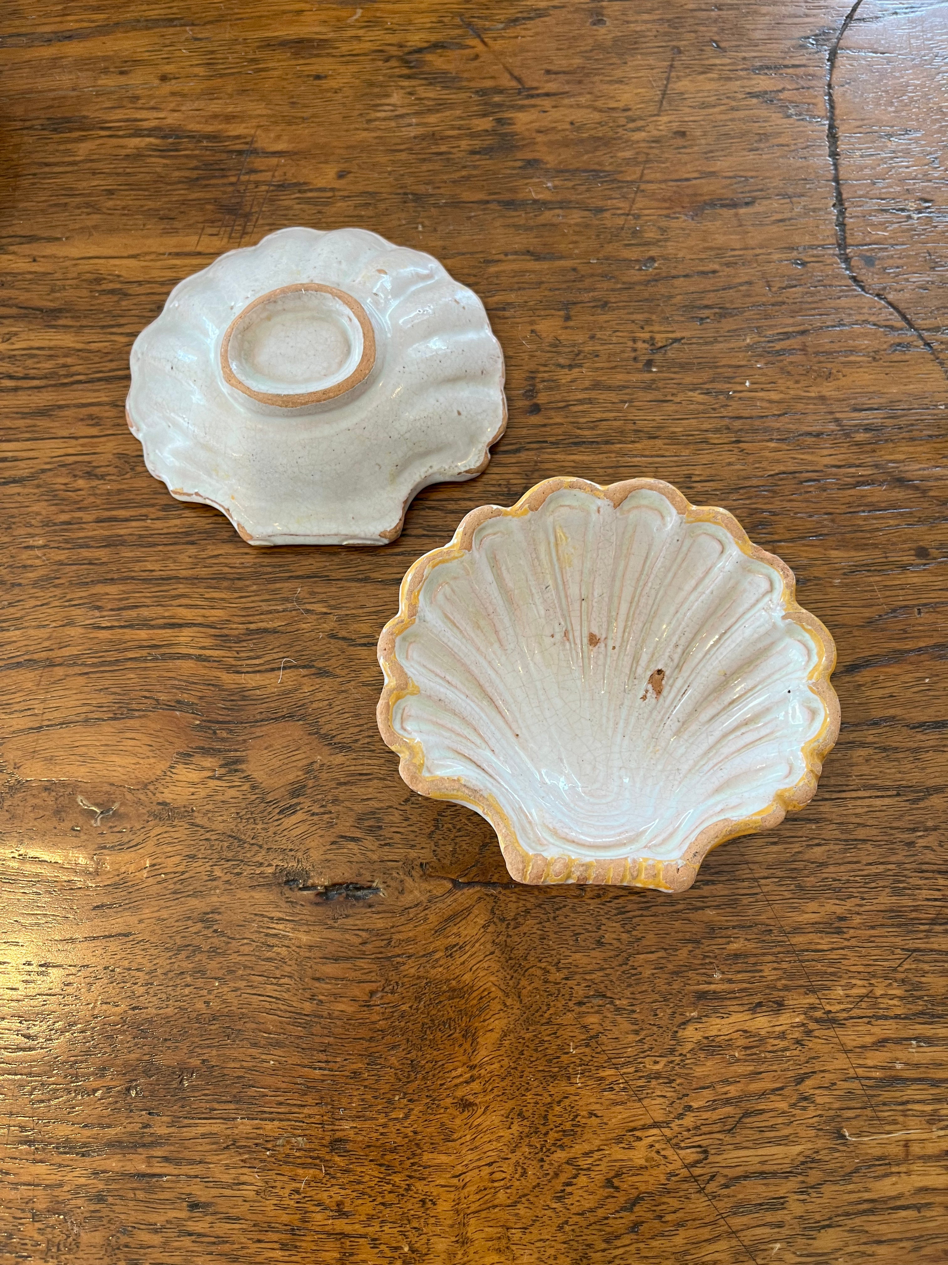 Antique French Ceramic Shell Dessert Mold