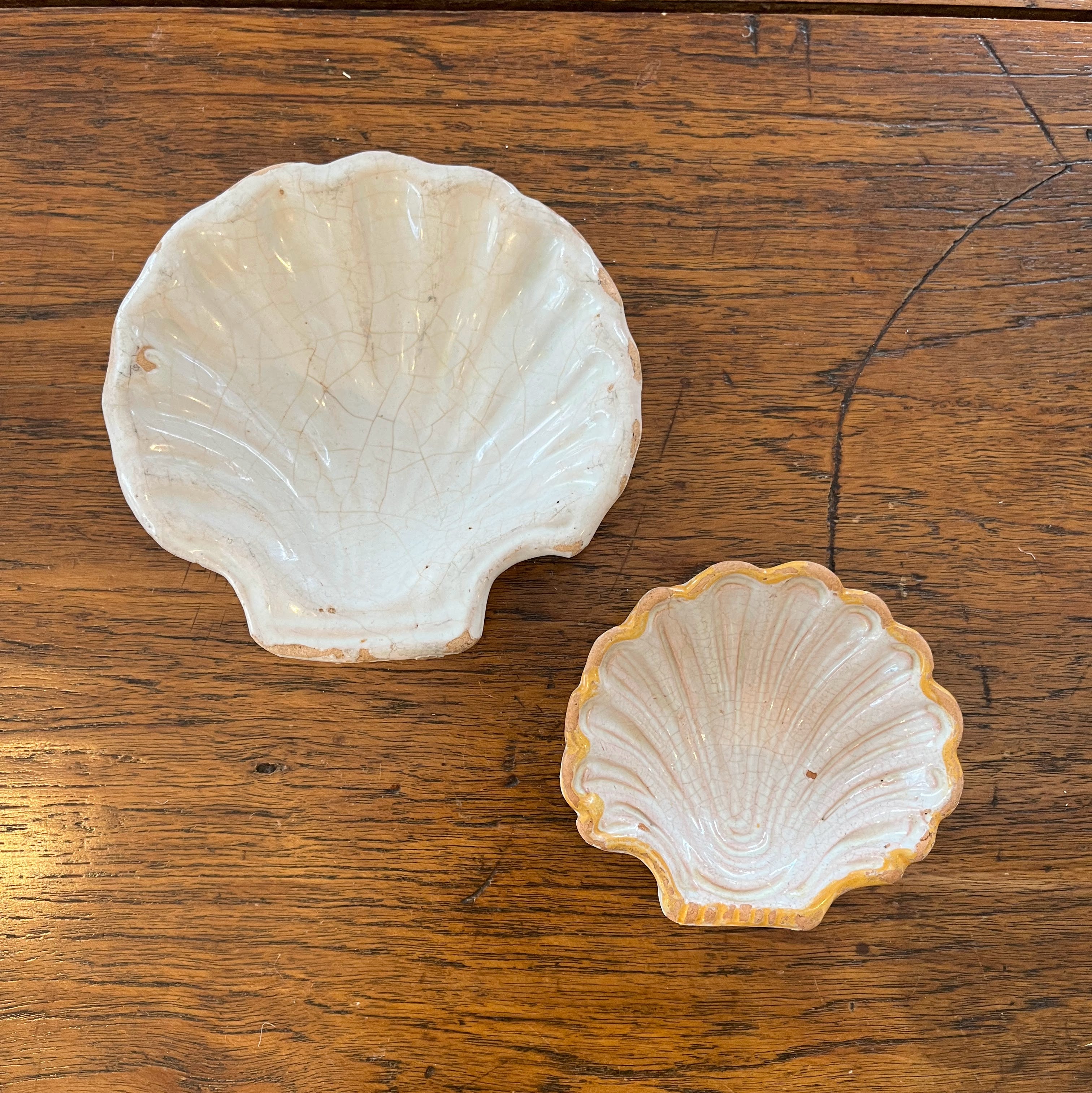 Antique French Ceramic Shell Dessert Mold