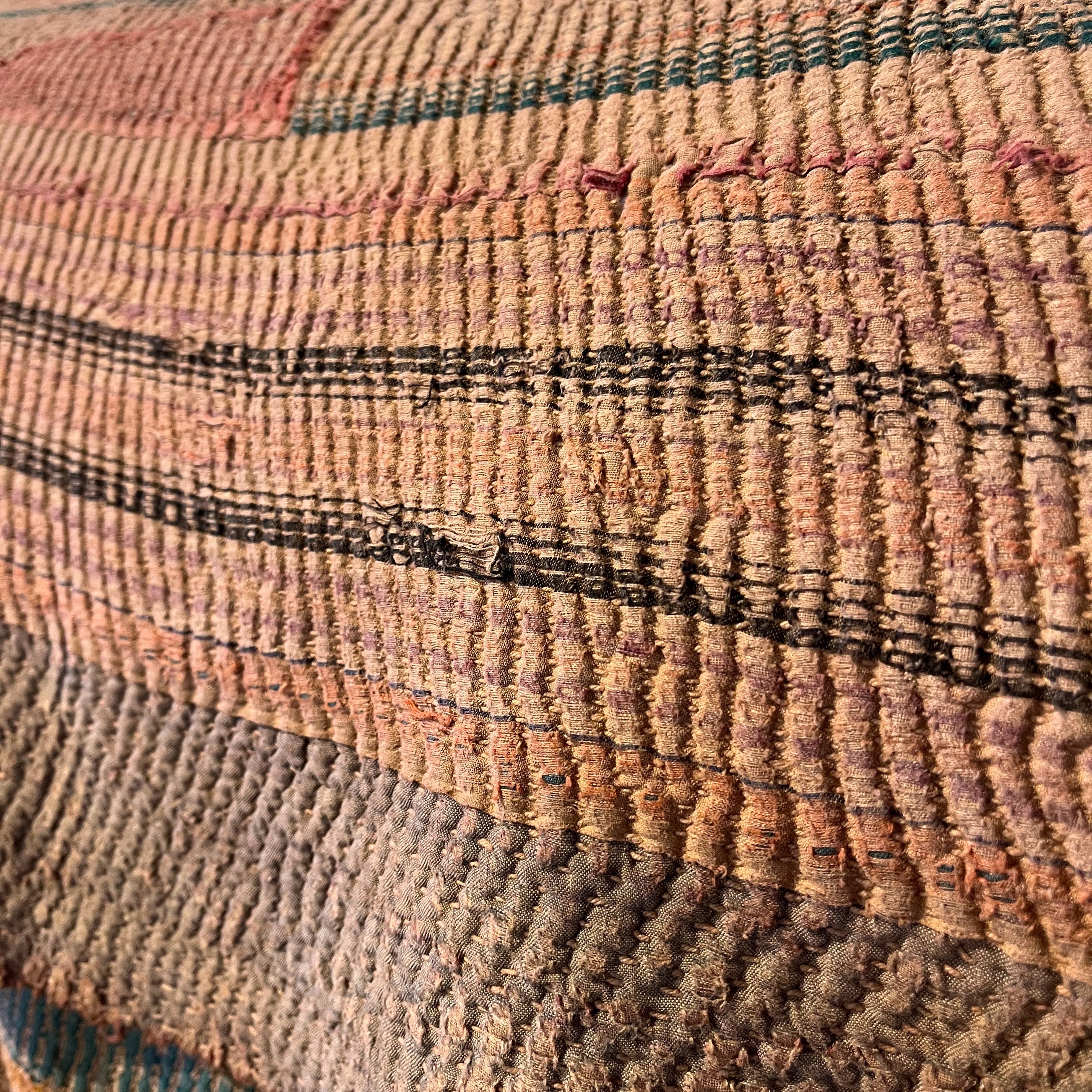 Vintage Textile Kantha Quilt 50 x 70