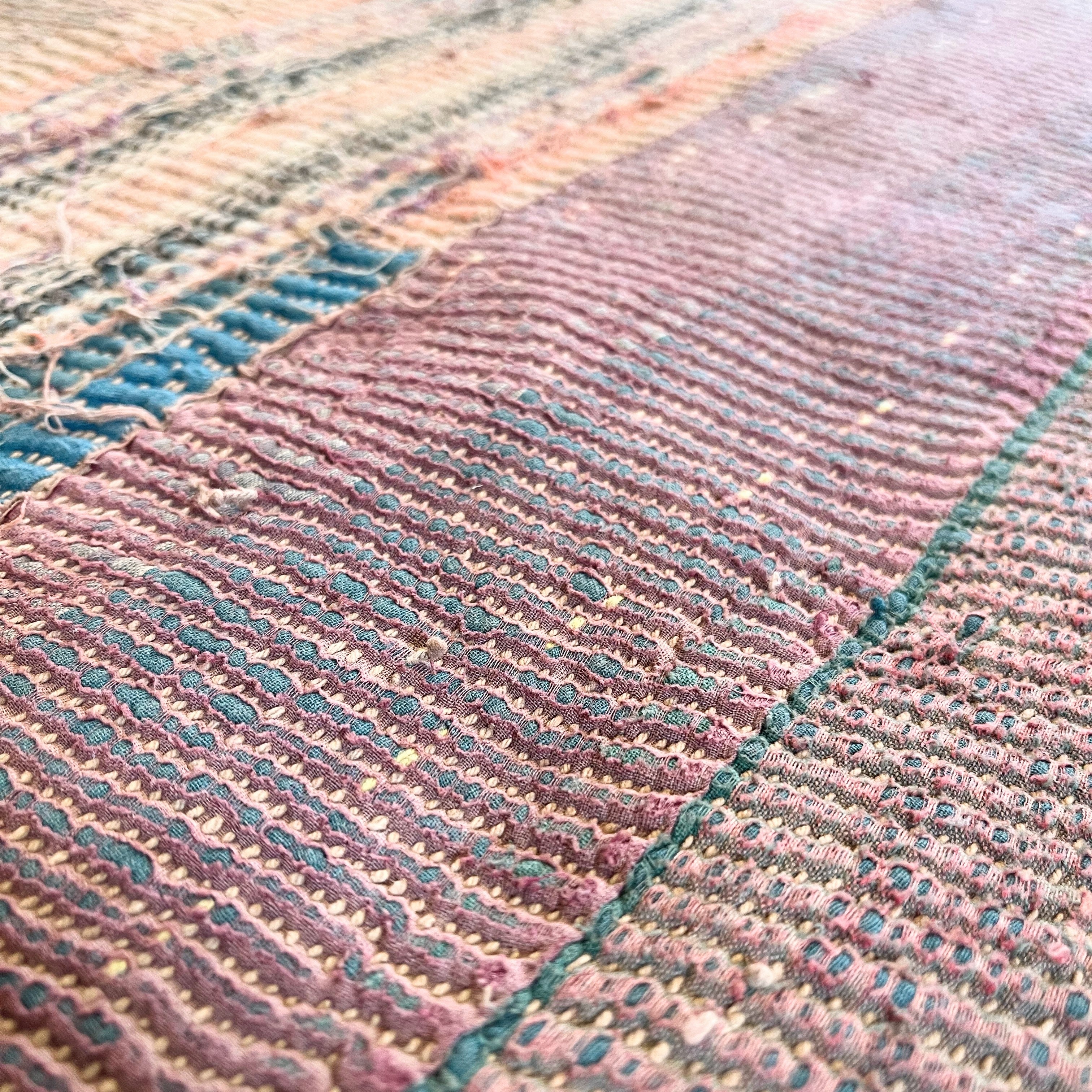 Vintage Textile Kantha Quilt 50 x 70