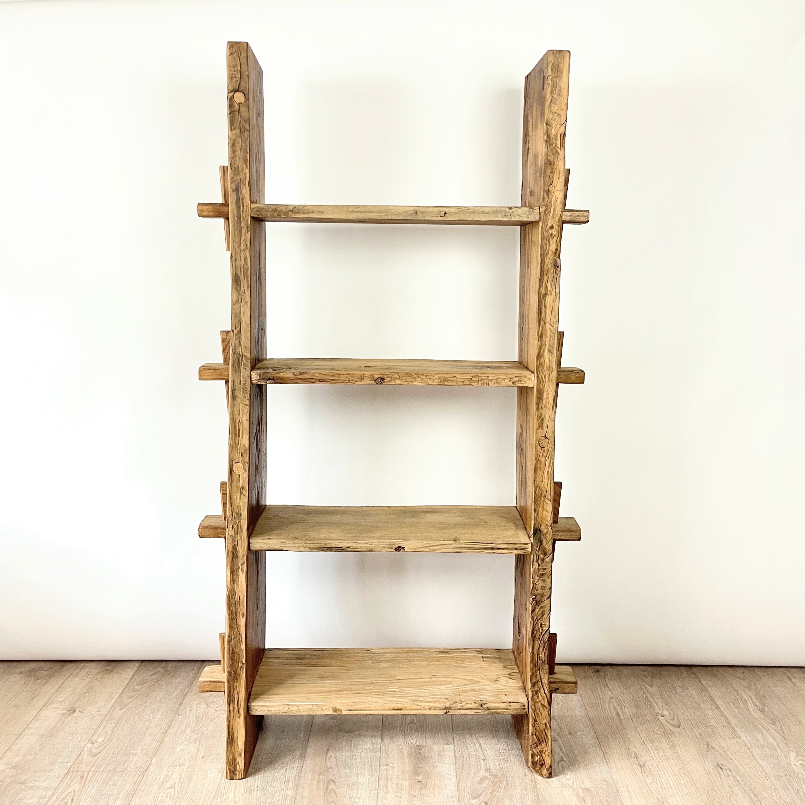 Sculptural Handcrafted Wood Bookcase