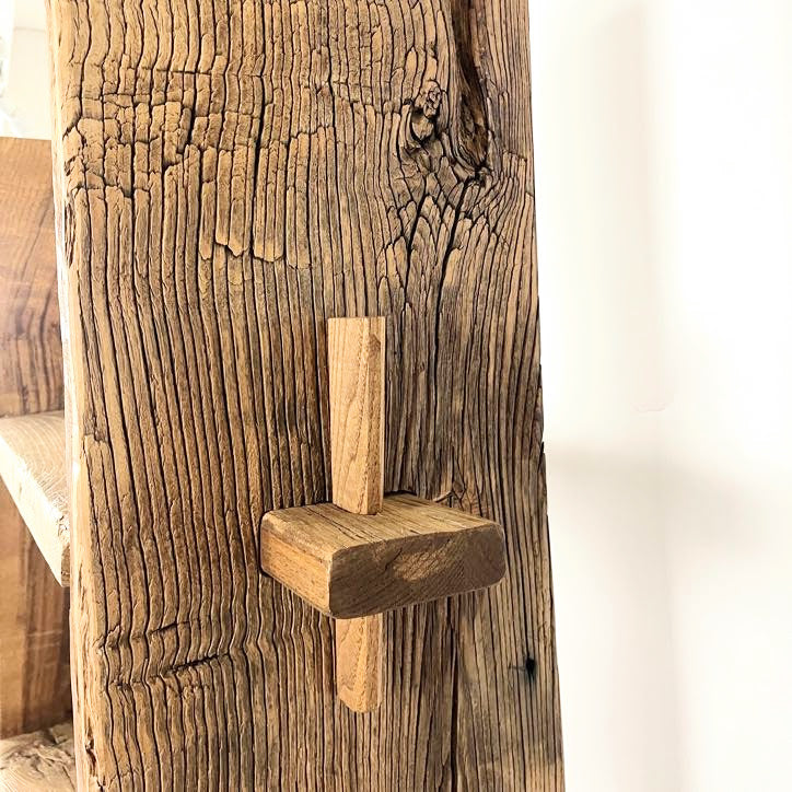 Sculptural Handcrafted Wood Bookcase