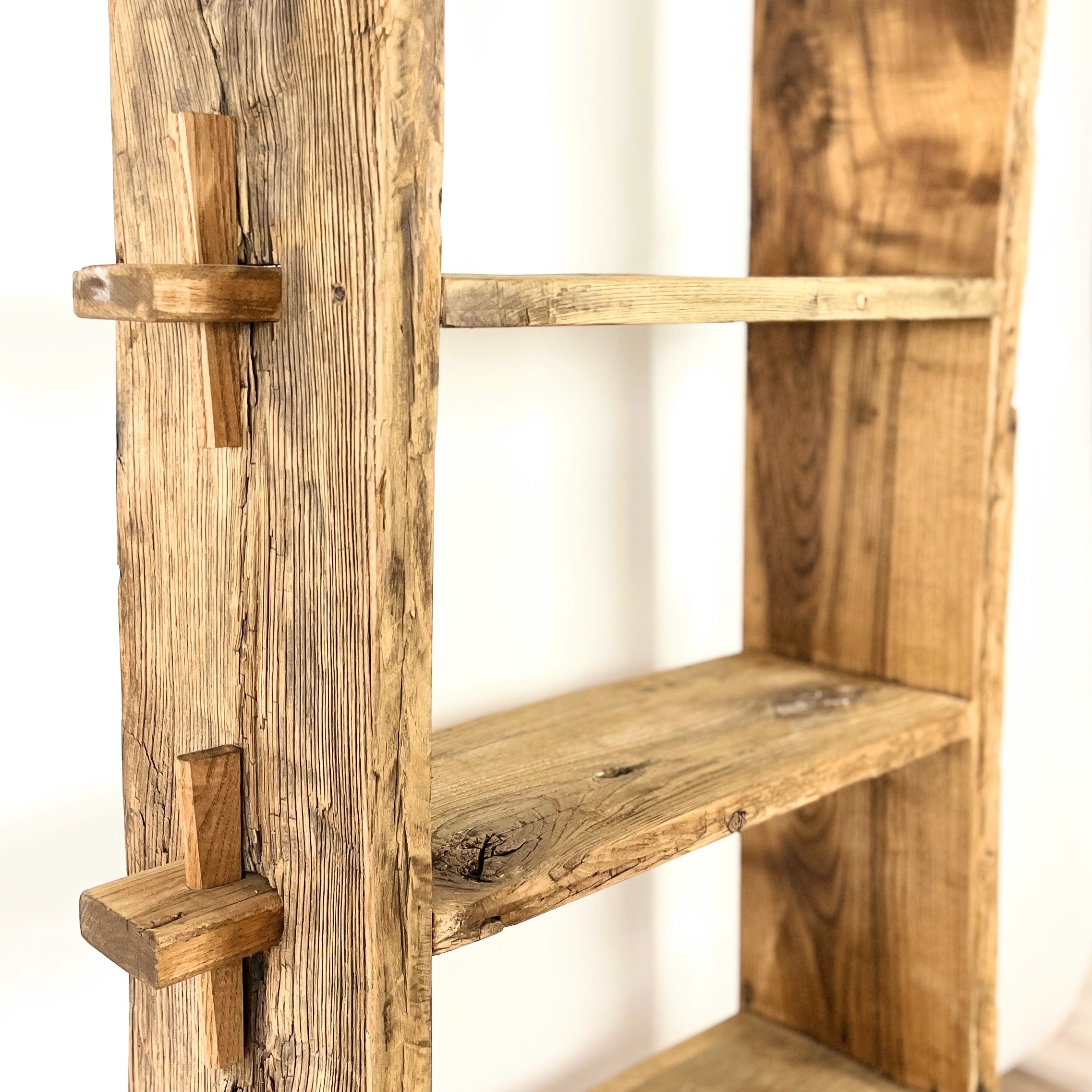 Sculptural Handcrafted Wood Bookcase