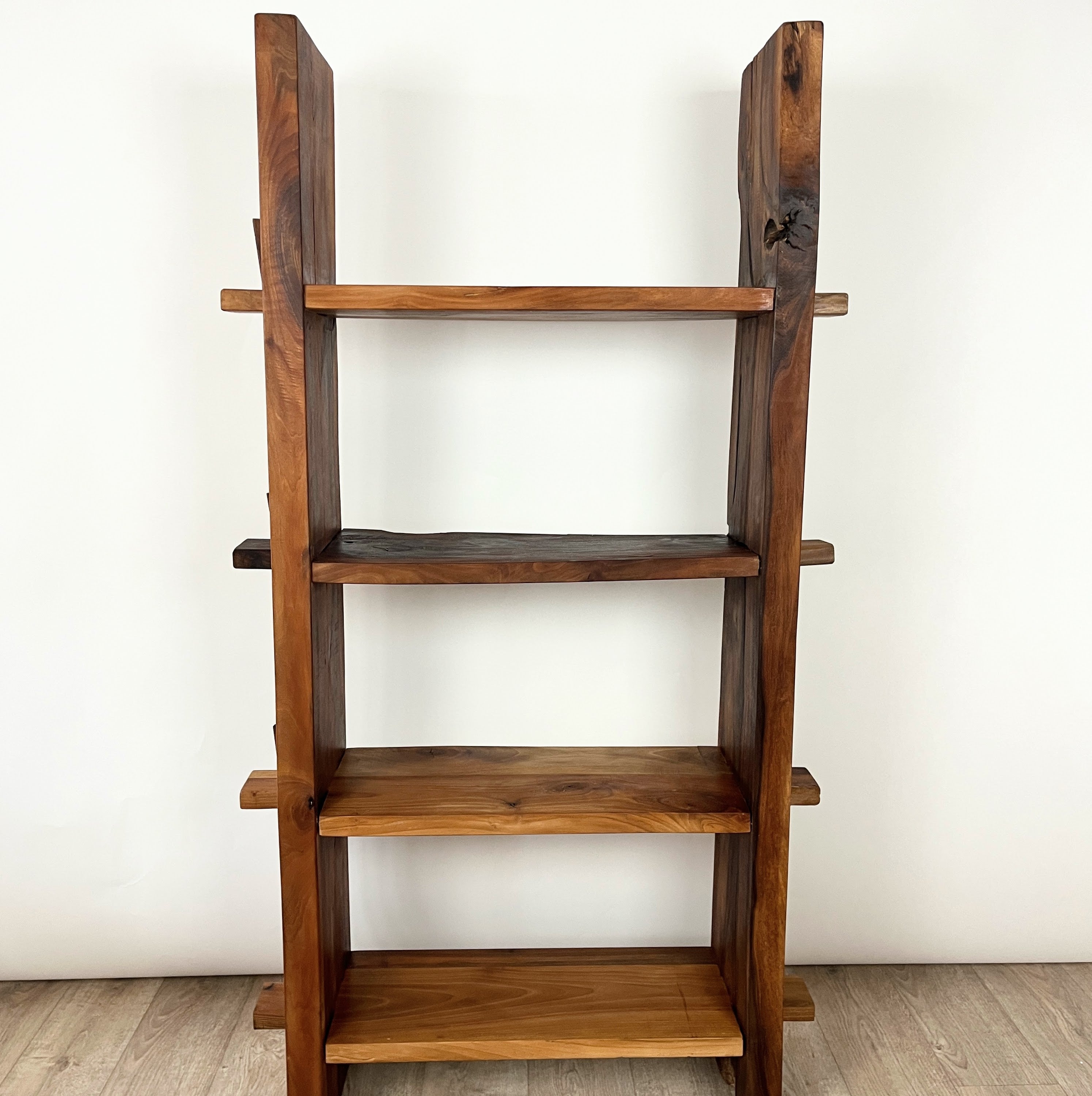 Sculptural Handcrafted Wood Bookcase