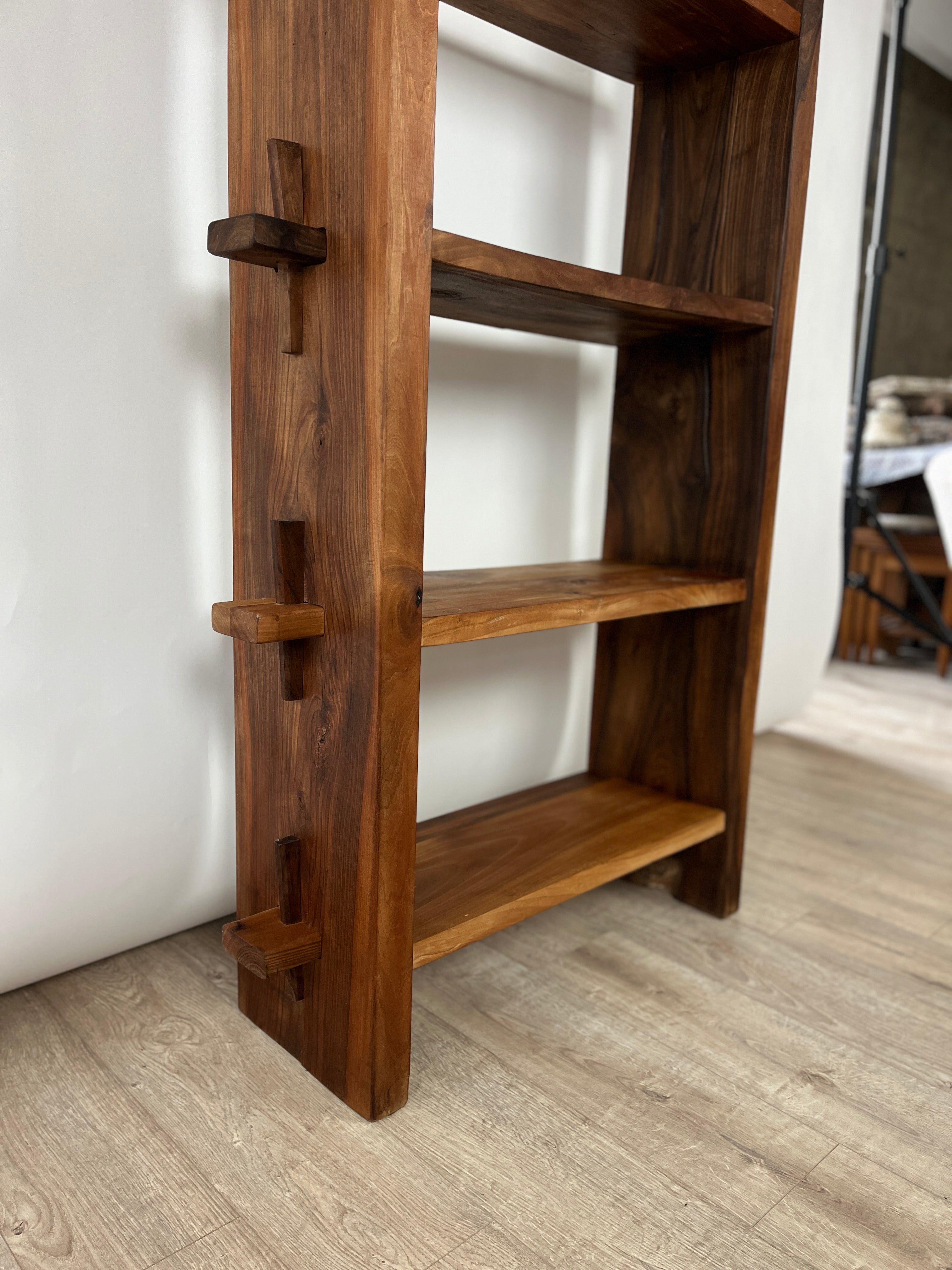 Sculptural Handcrafted Wood Bookcase