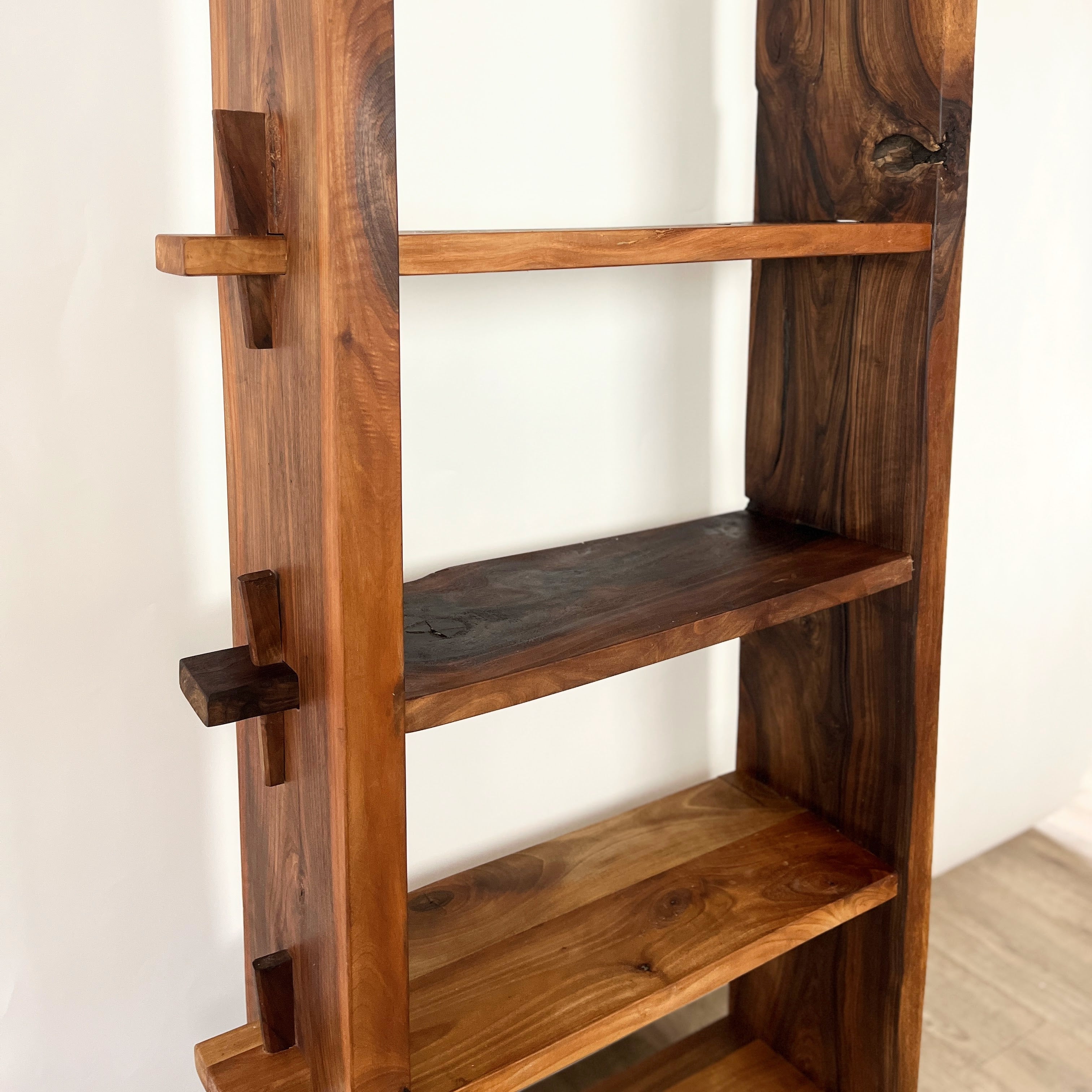 Sculptural Handcrafted Wood Bookcase