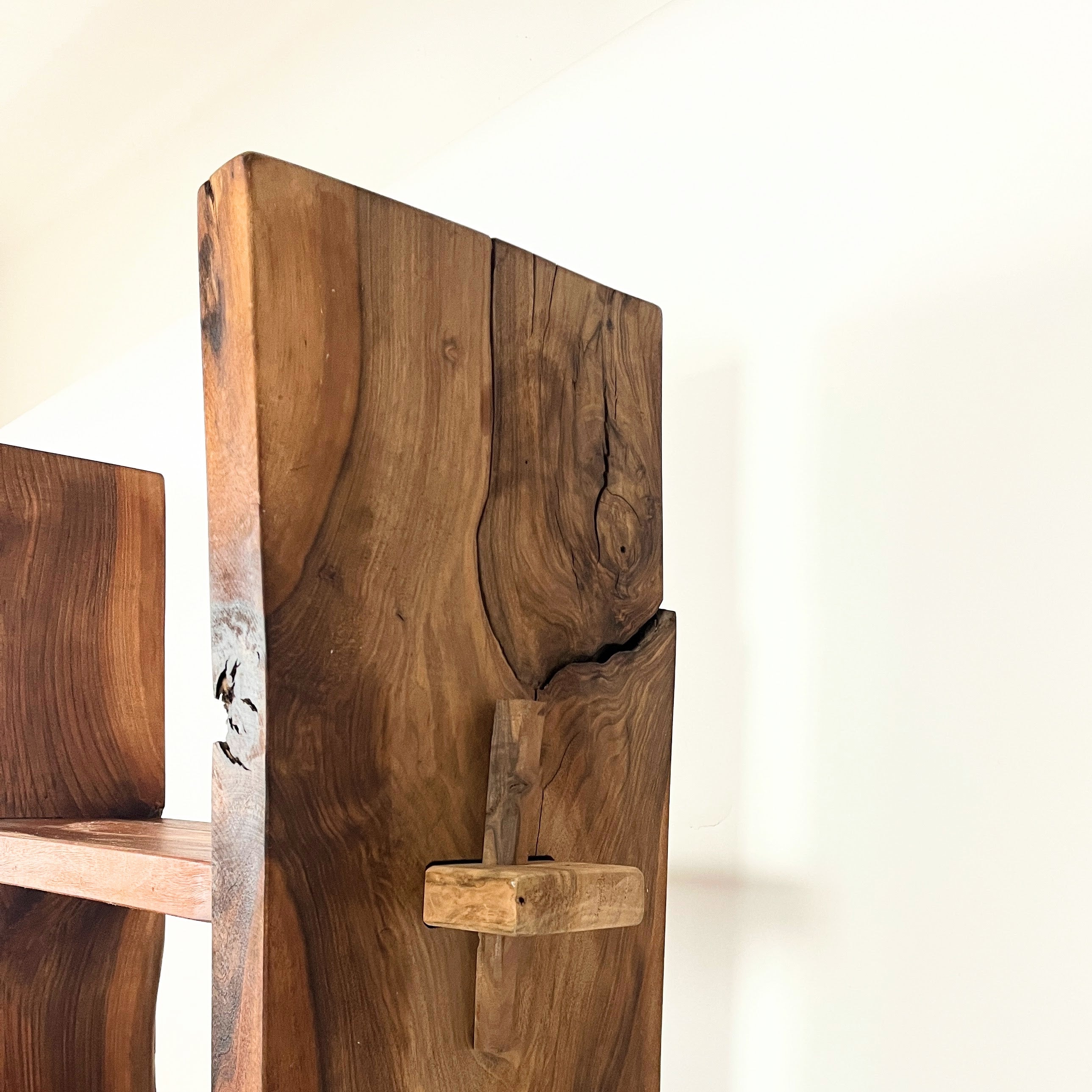 Sculptural Handcrafted Wood Bookcase